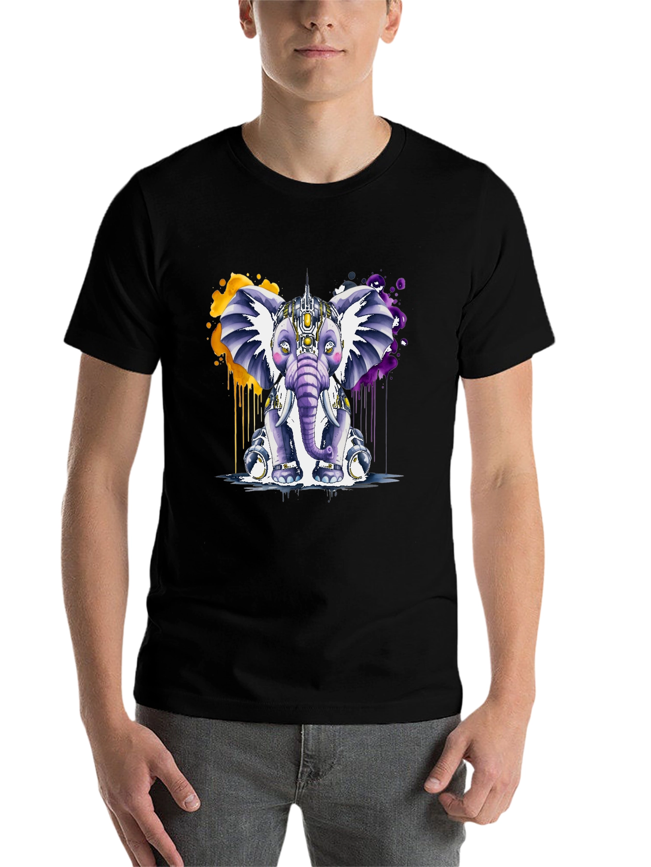 Cyberpunk Elephant Graphic T-Shirt - Unique Design