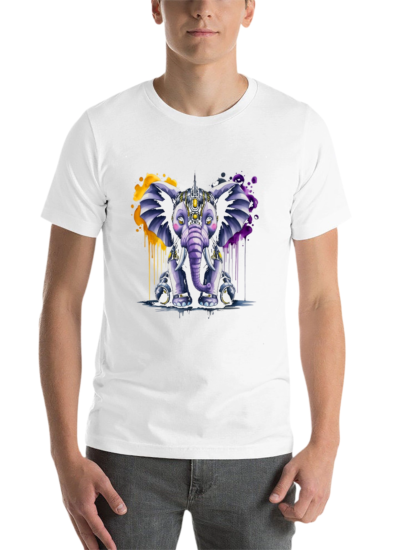 Cyberpunk Elephant Graphic T-Shirt - Unique Design