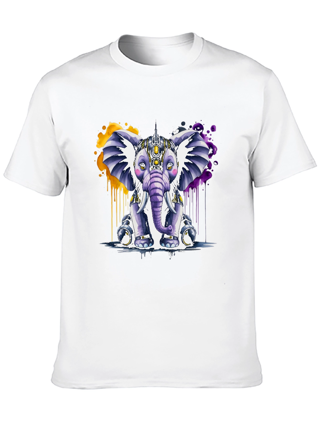 Cyberpunk Elephant Graphic T-Shirt - Unique Design