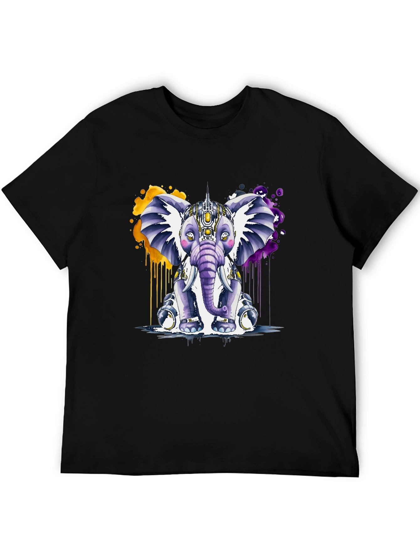 Cyberpunk Elephant Graphic T-Shirt - Unique Design