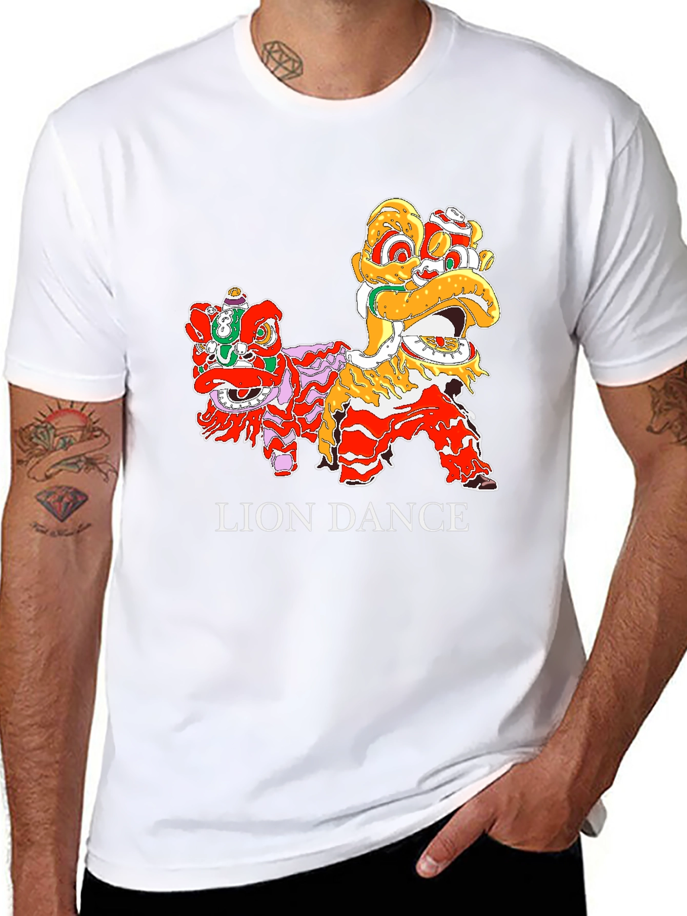Lion Dance Graphic Tee -  Cultural Celebration Shirt