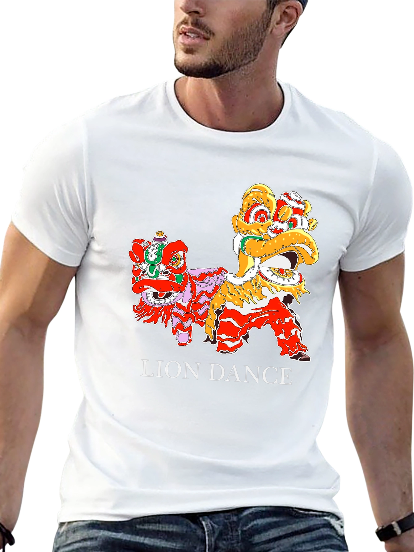 Lion Dance Graphic Tee -  Cultural Celebration Shirt