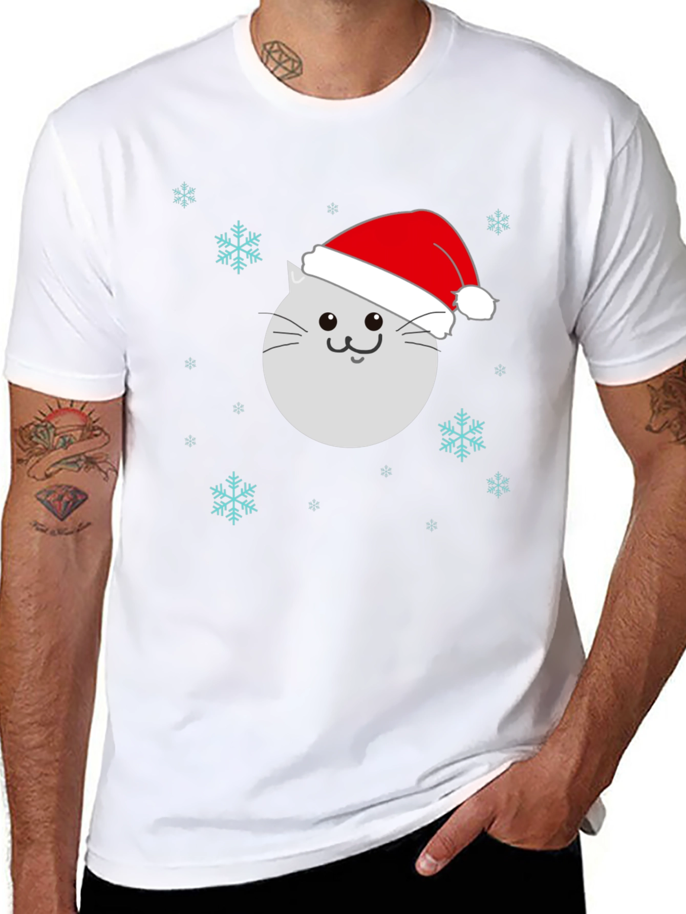 Festive Cat Christmas T-Shirt