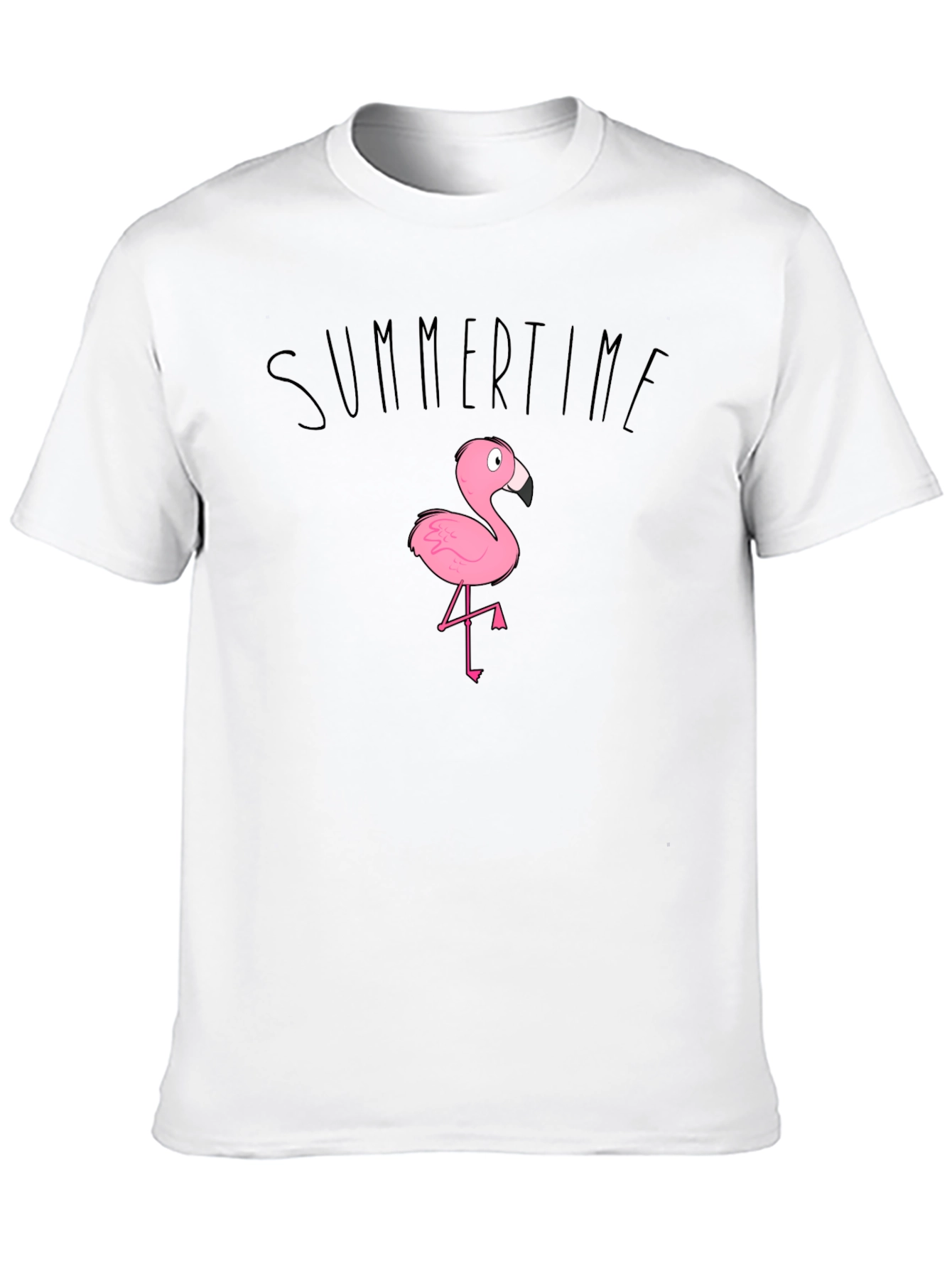 Summertime Flamingo Graphic Tee - Black