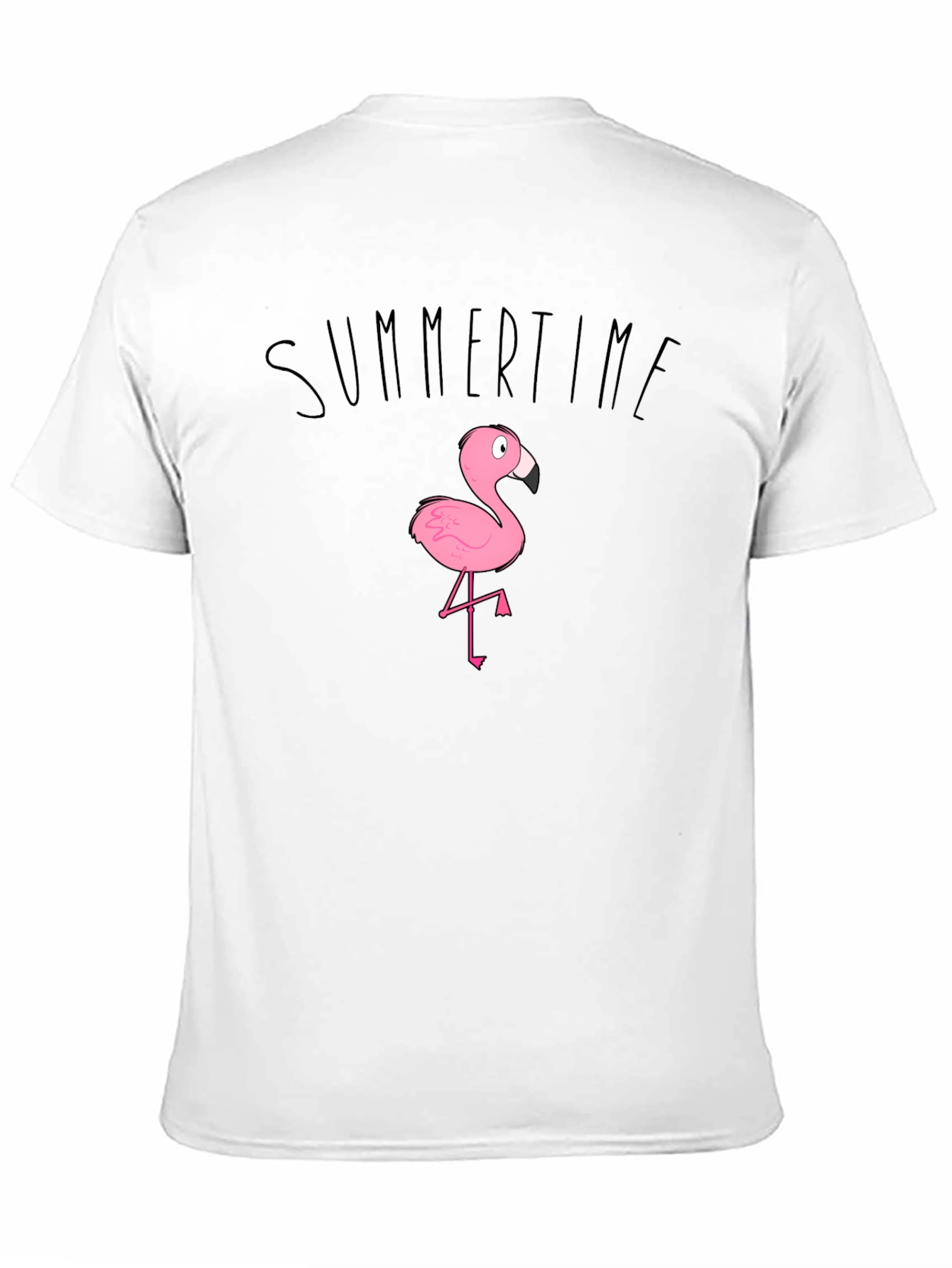 Summertime Flamingo Graphic Tee - Black