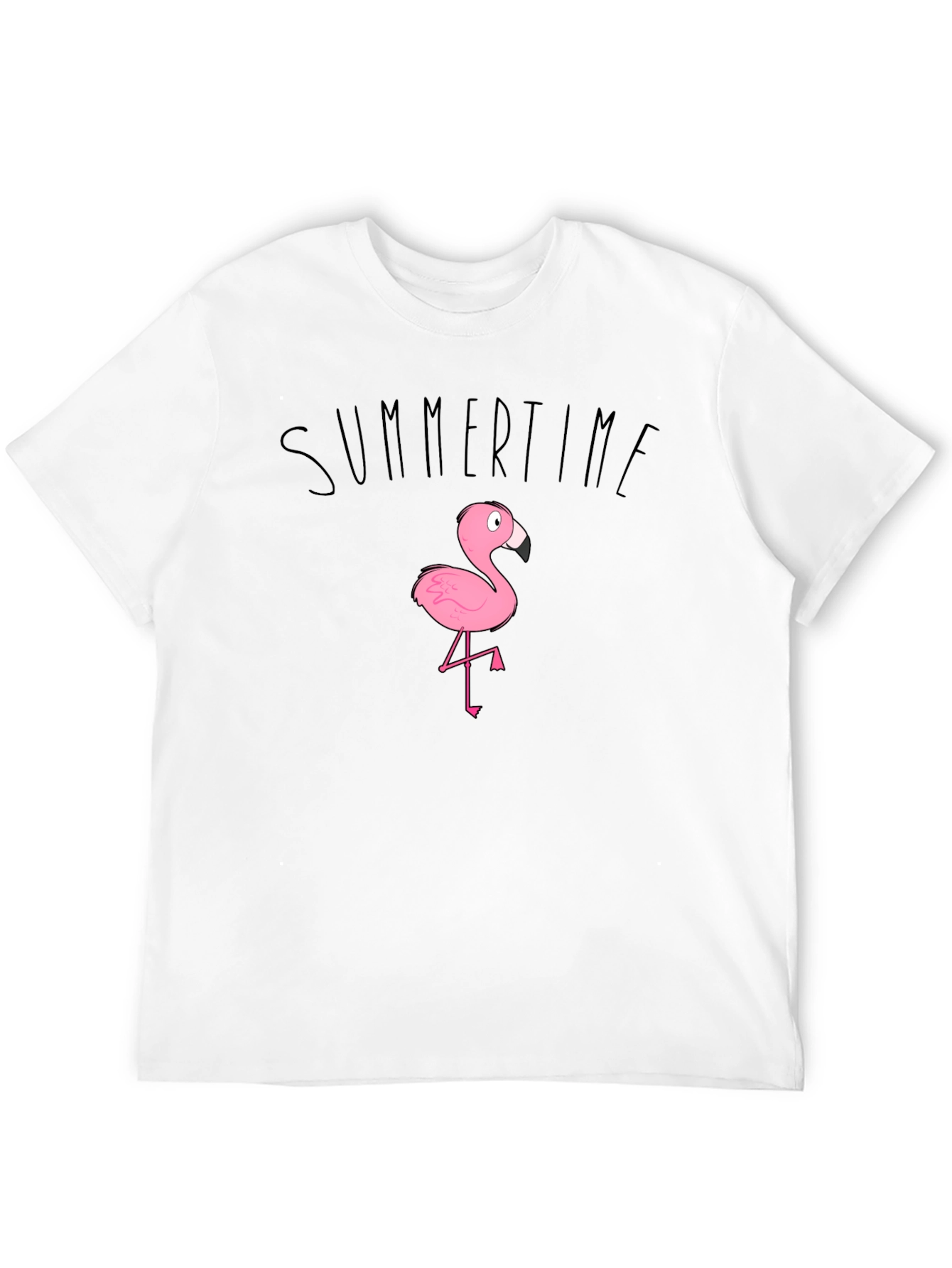 Summertime Flamingo Graphic Tee - Black