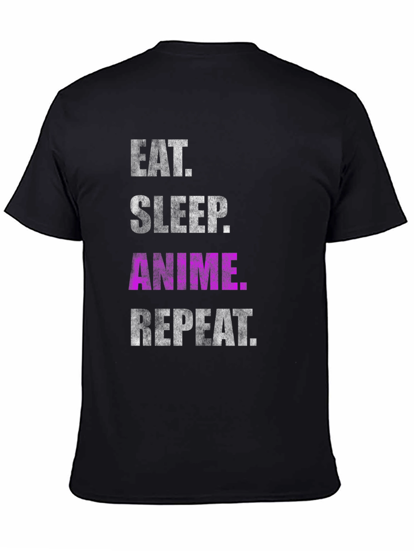 Eat Sleep Anime Repeat Black T-Shirt