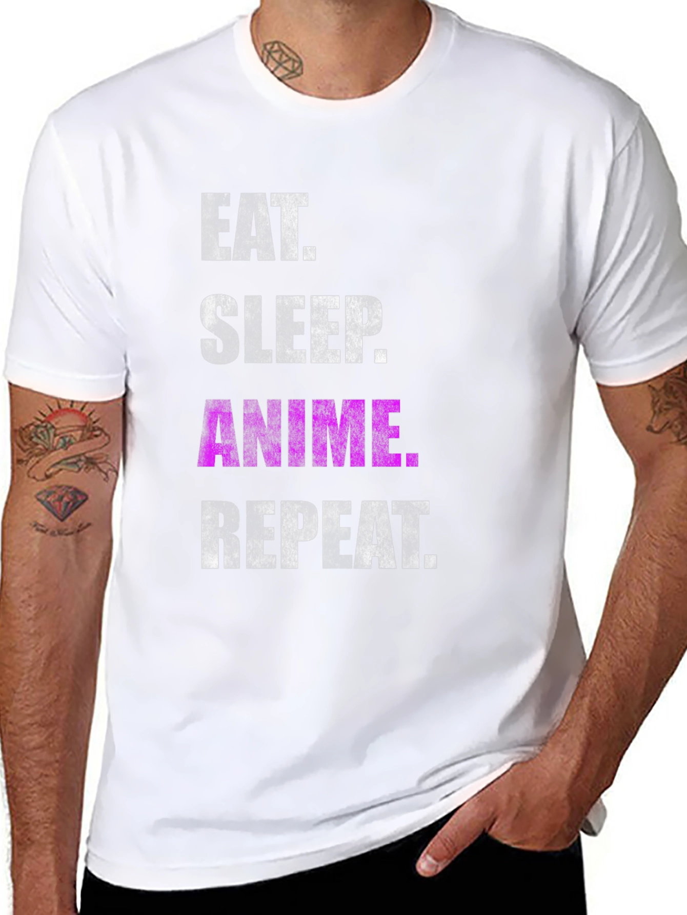 Eat Sleep Anime Repeat Black T-Shirt