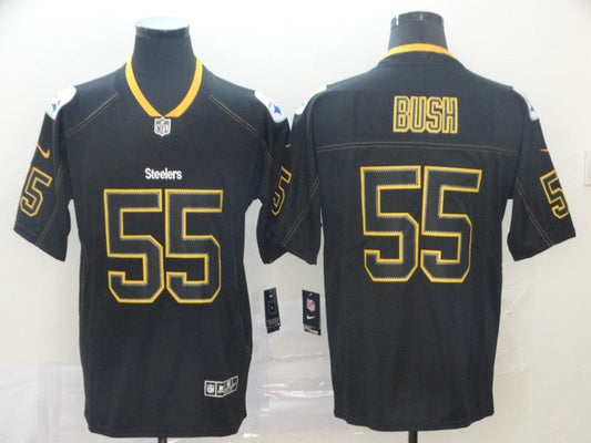 Men's Pittsburgh Steelers Devon Bush Jr. #55 Black Alternate Game Jerseys