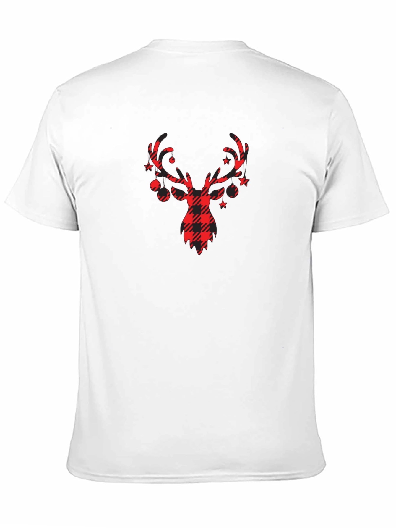 Plaid Reindeer Graphic T-Shirt - Holiday Style