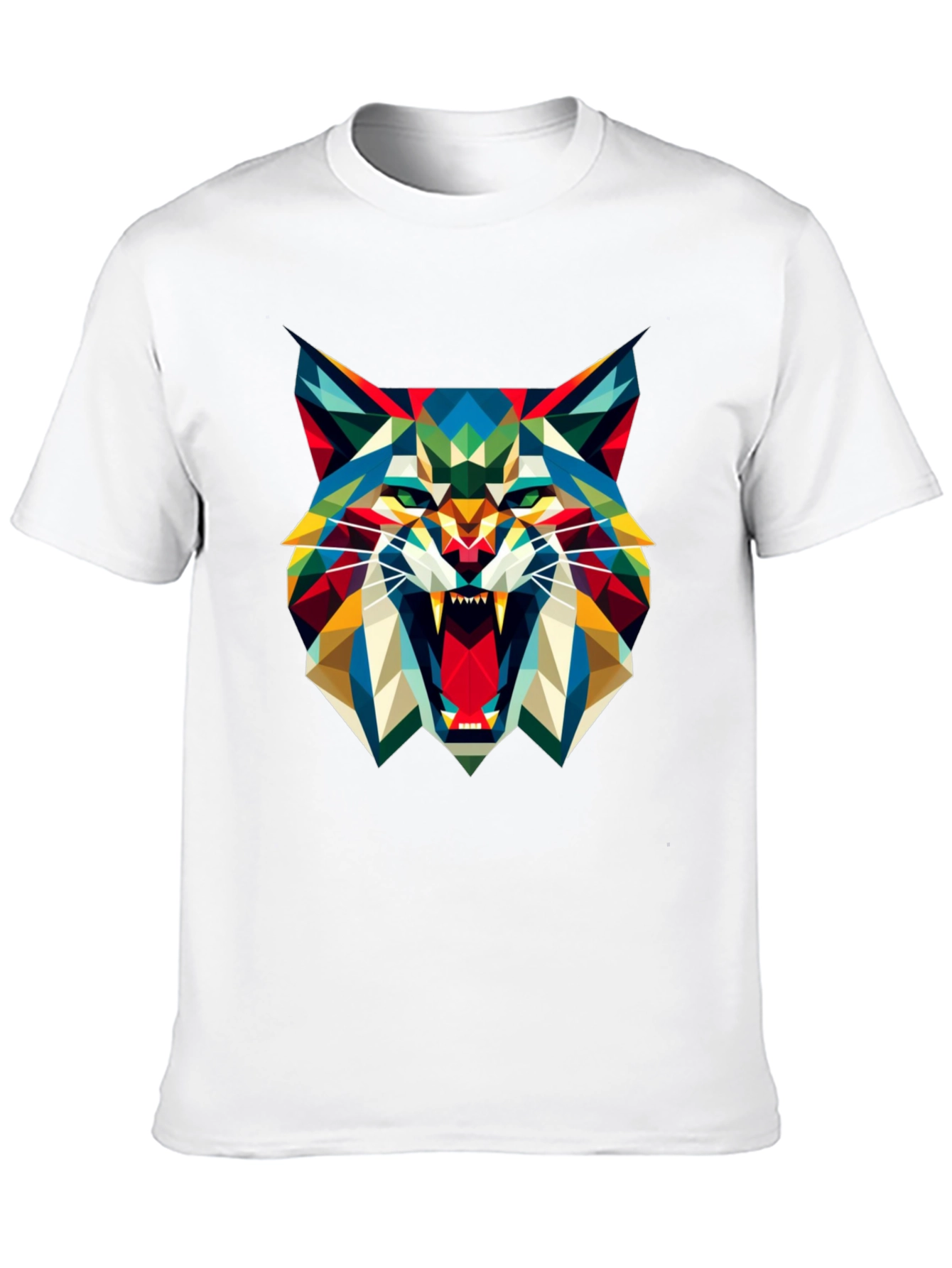 Geometric Wolf Graphic Tee - Mens Black T-Shirt