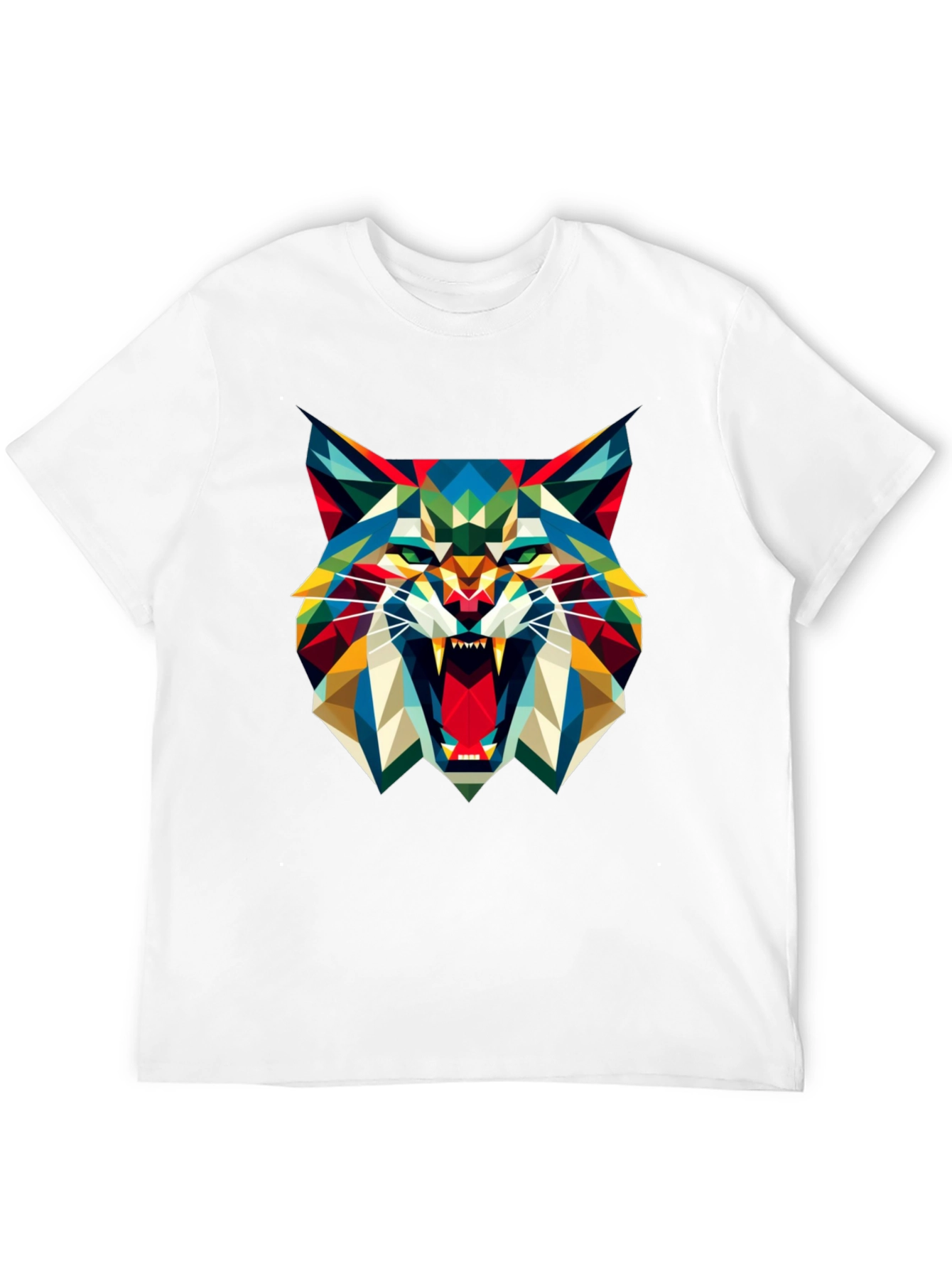 Geometric Wolf Graphic Tee - Mens Black T-Shirt