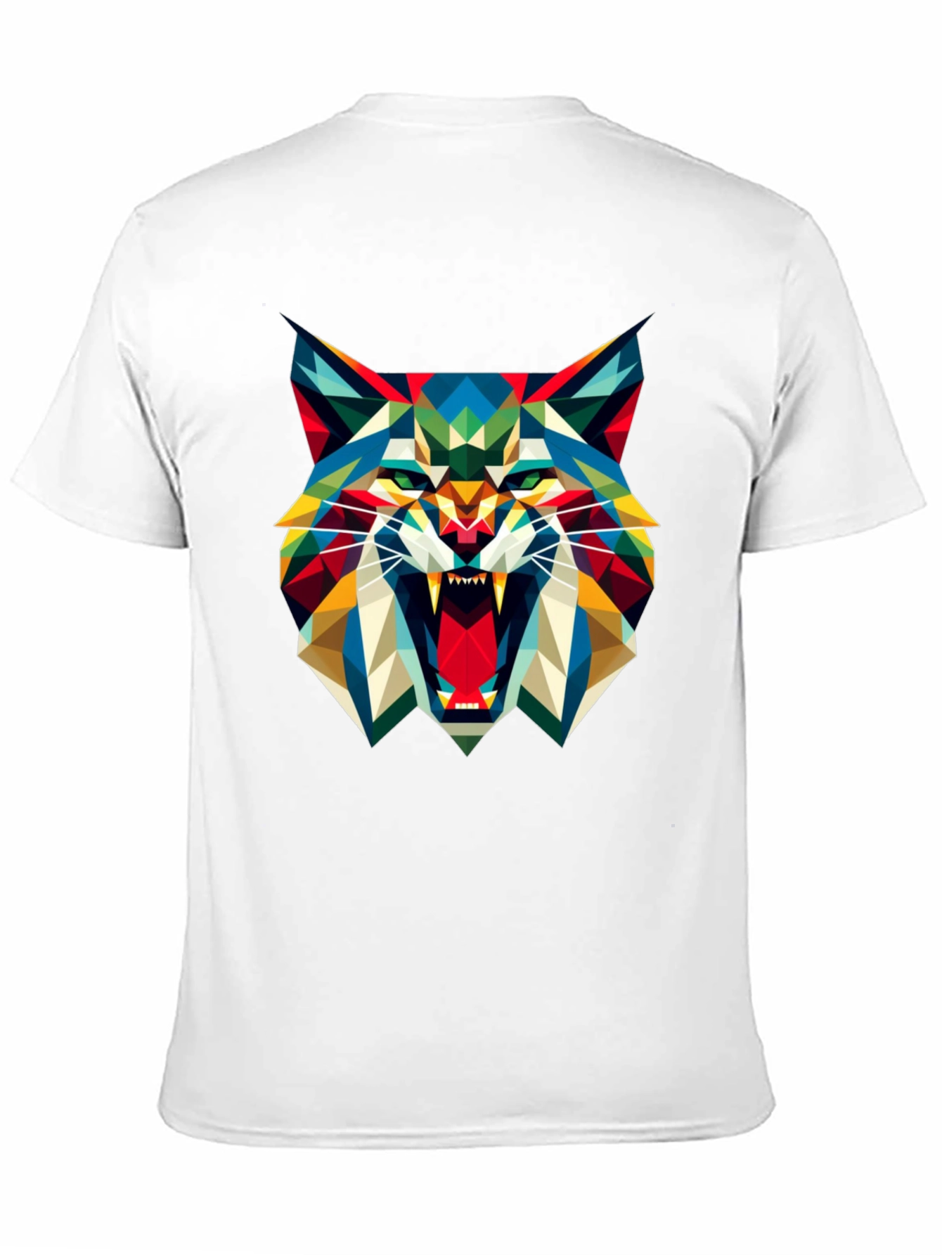 Geometric Wolf Graphic Tee - Mens Black T-Shirt