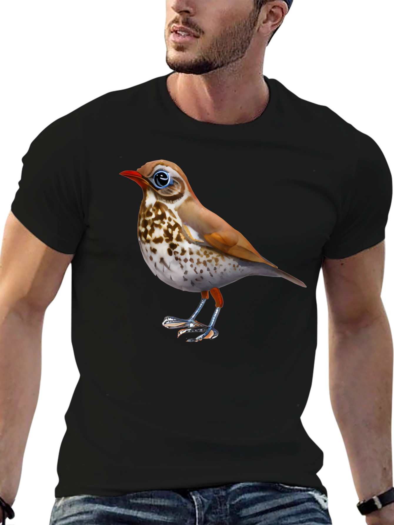 Bird Graphic Black T-Shirt