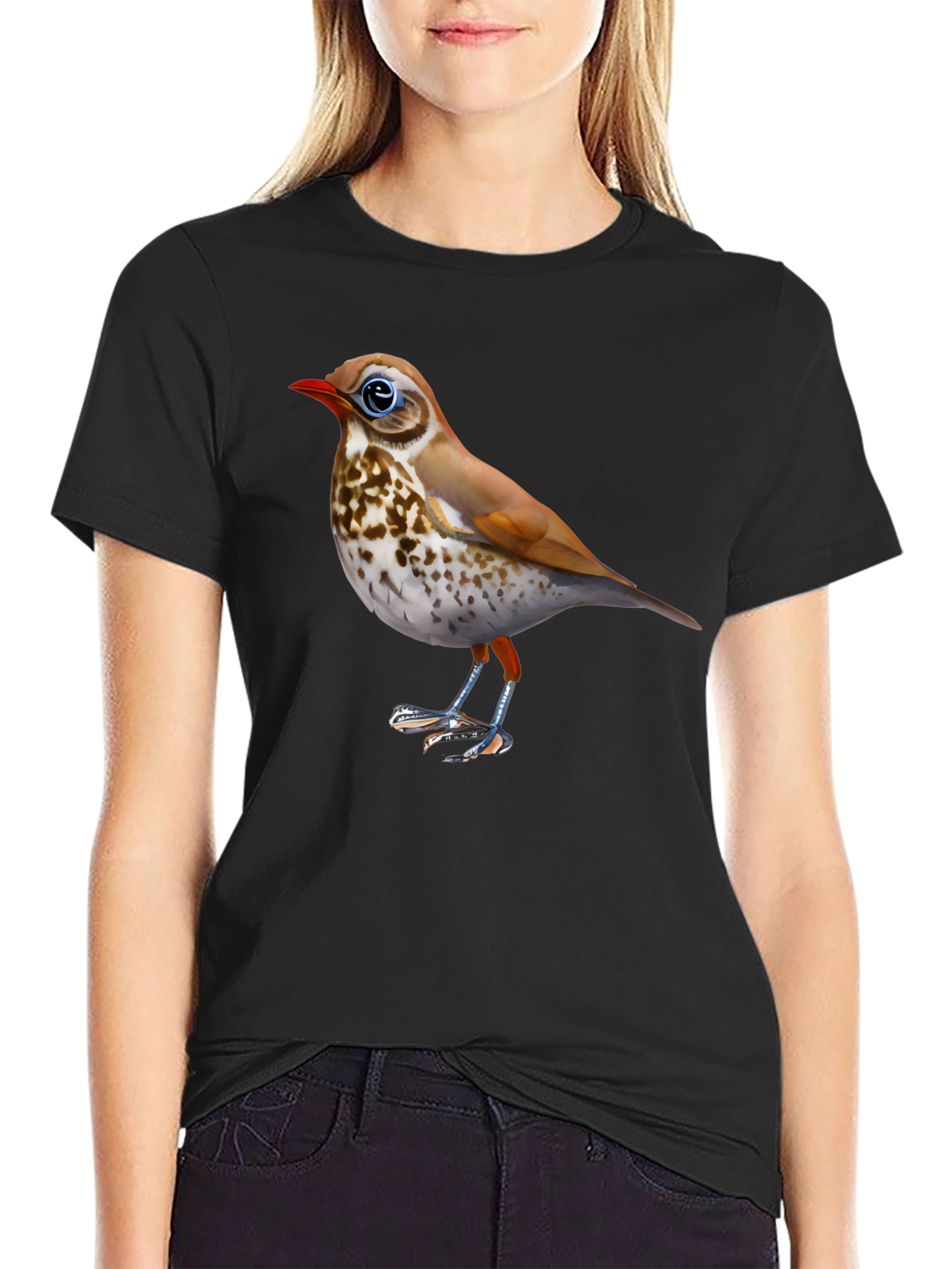 Bird Graphic Black T-Shirt