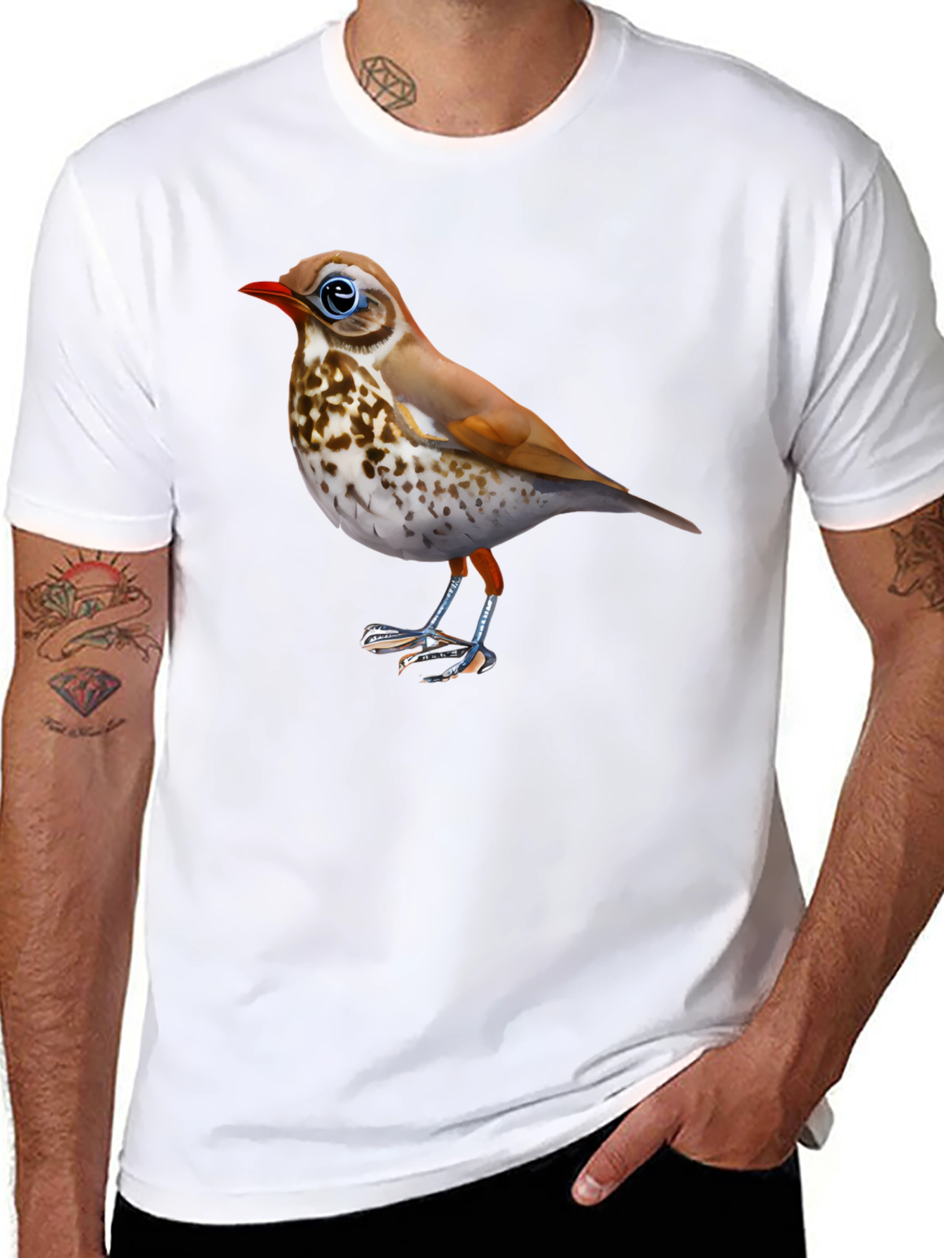 Bird Graphic Black T-Shirt