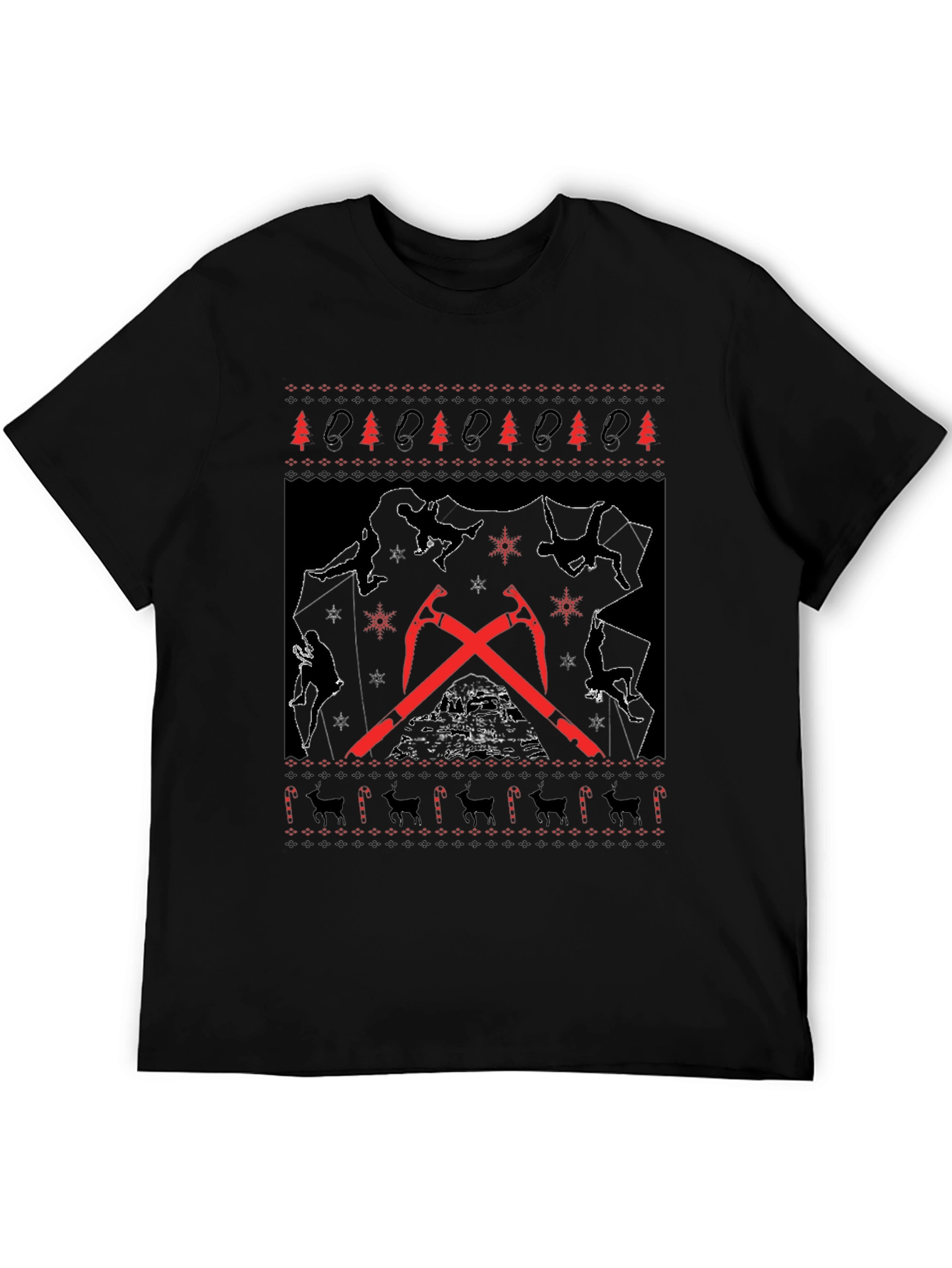 Climbing Christmas Ugly T-Shirt