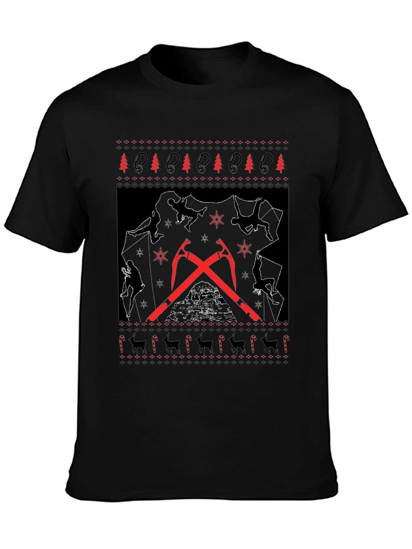 Climbing Christmas Ugly T-Shirt