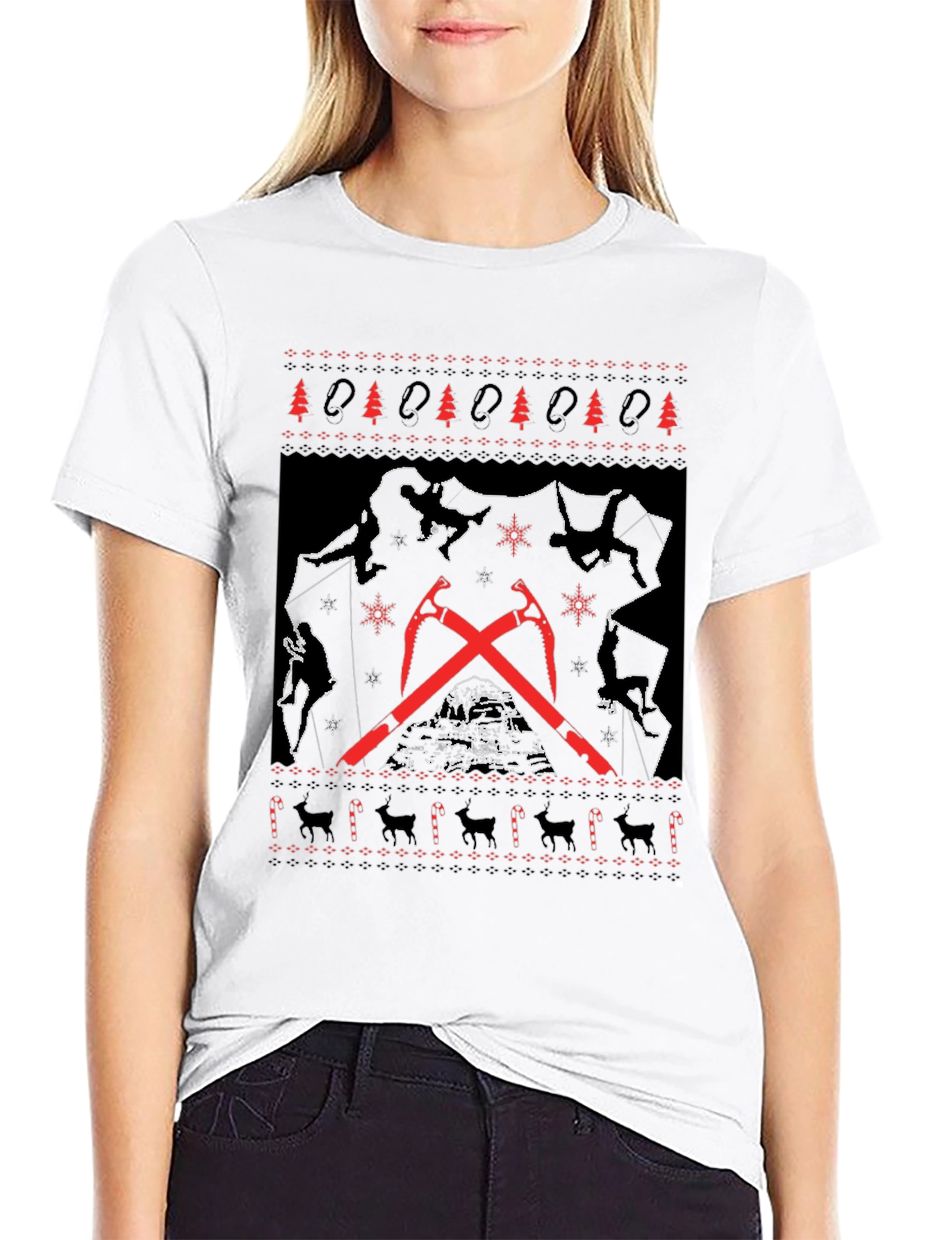 Climbing Christmas Ugly T-Shirt