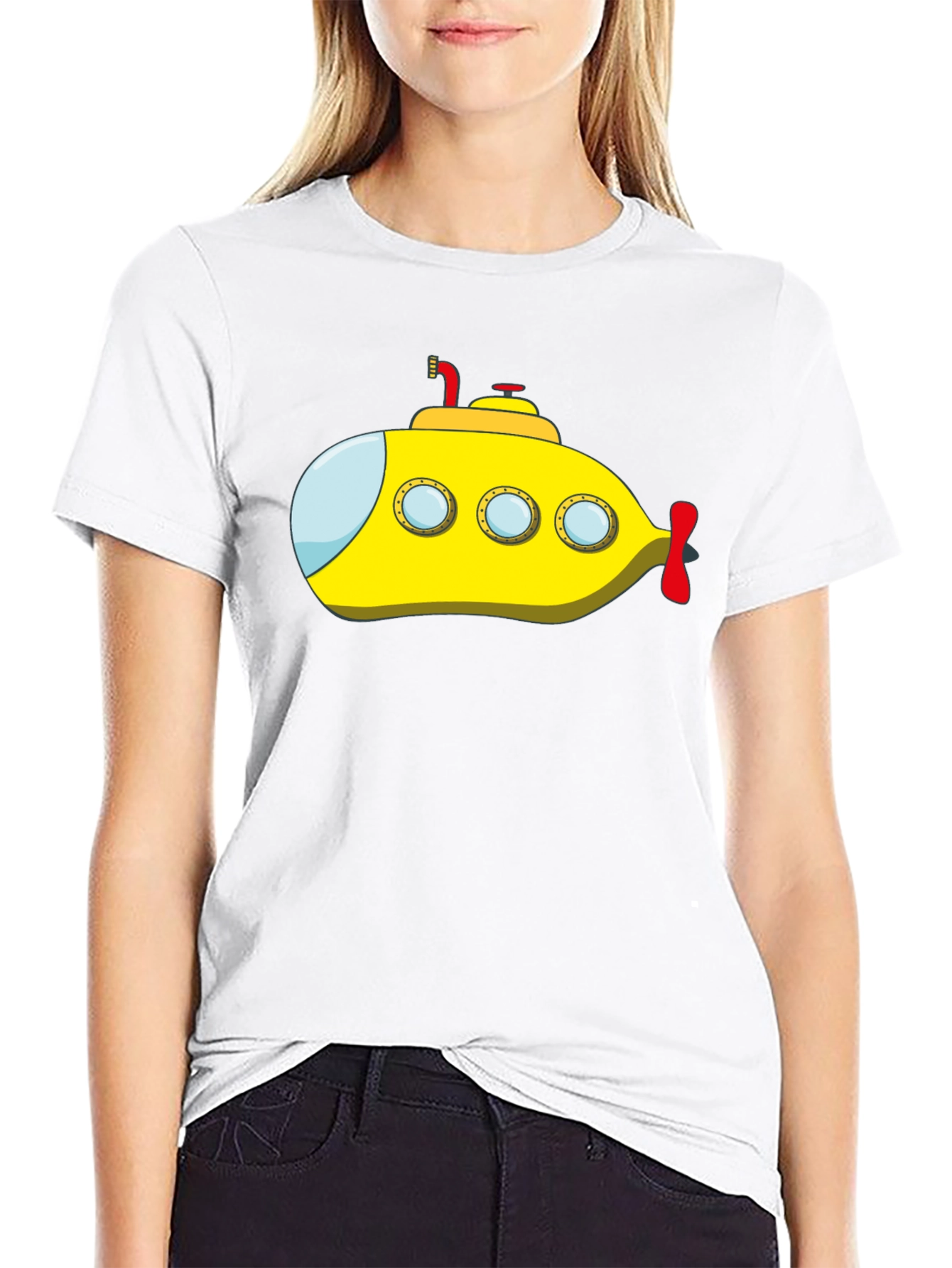 Yellow Submarine Graphic Tee - Black Cotton T-Shirt