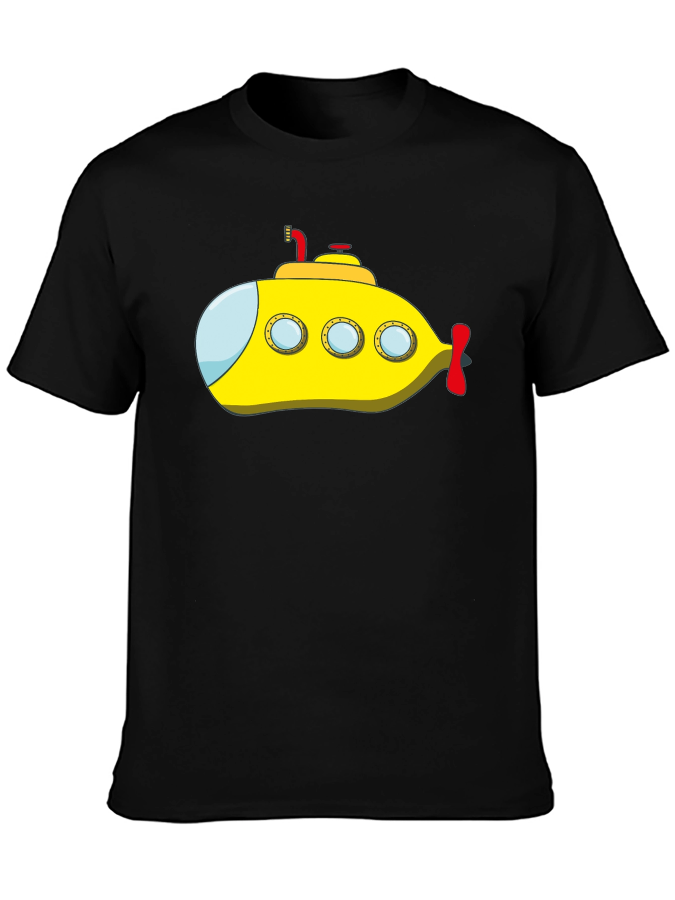 Yellow Submarine Graphic Tee - Black Cotton T-Shirt