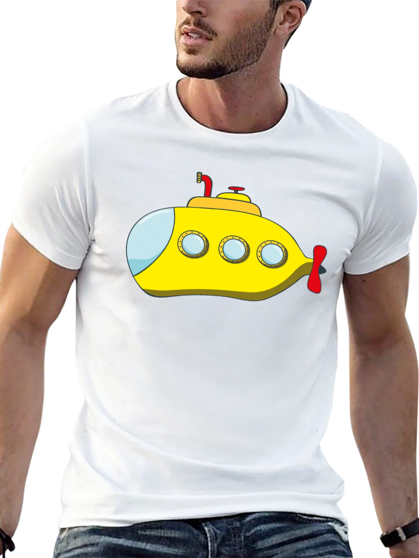 Yellow Submarine Graphic Tee - Black Cotton T-Shirt