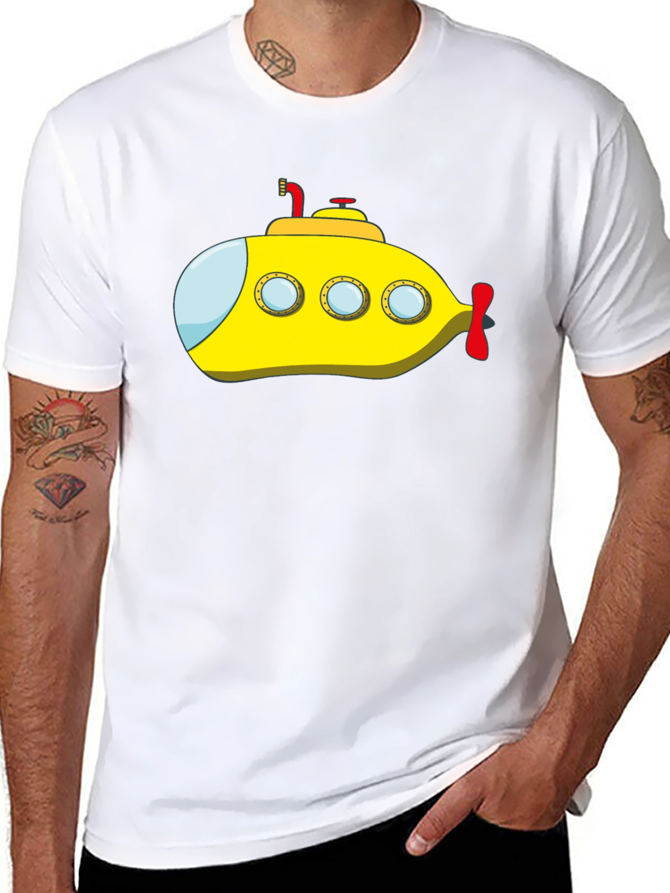 Yellow Submarine Graphic Tee - Black Cotton T-Shirt