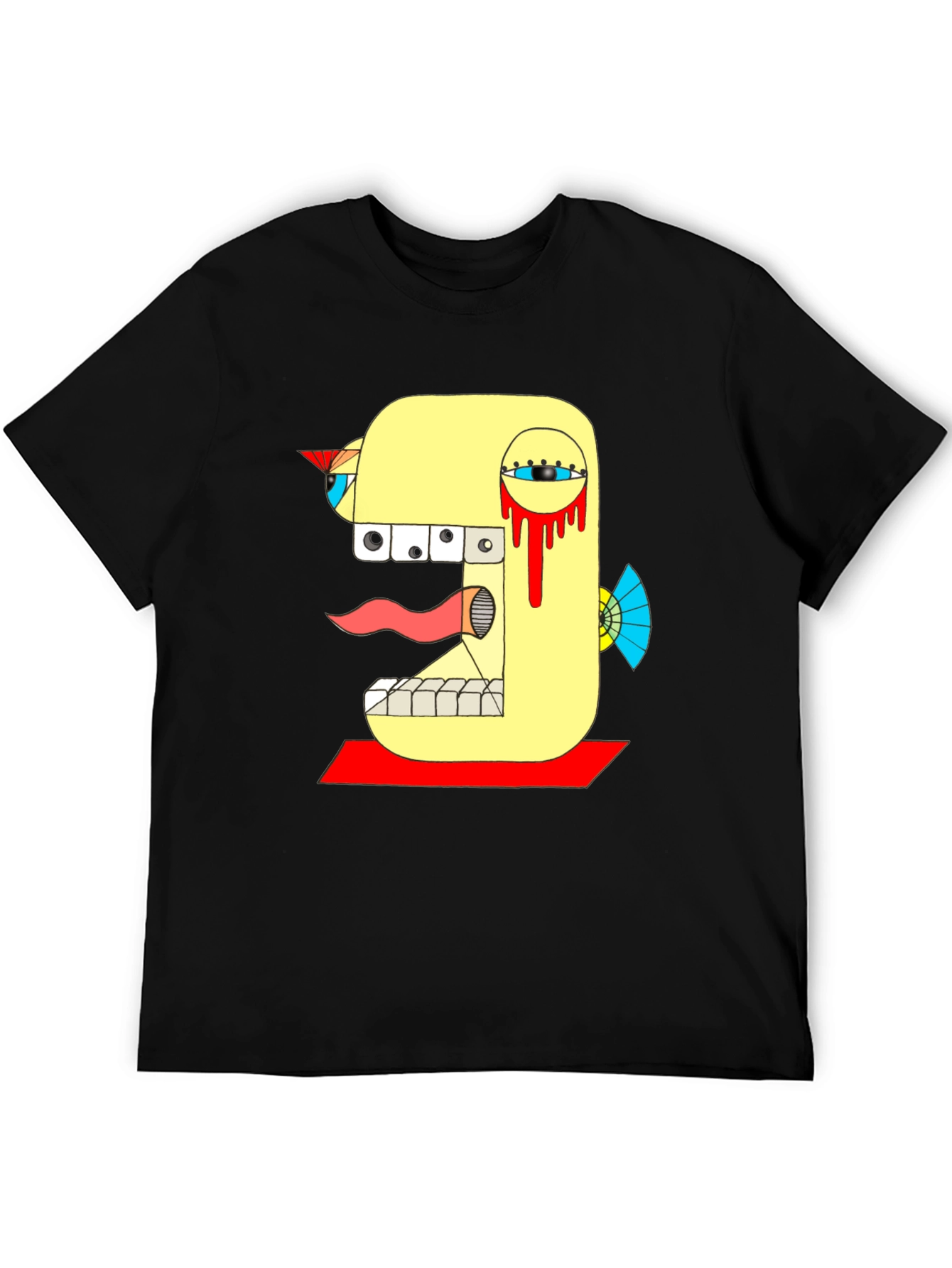Abstract Graphic Tee - Bold Design Black T-Shirt