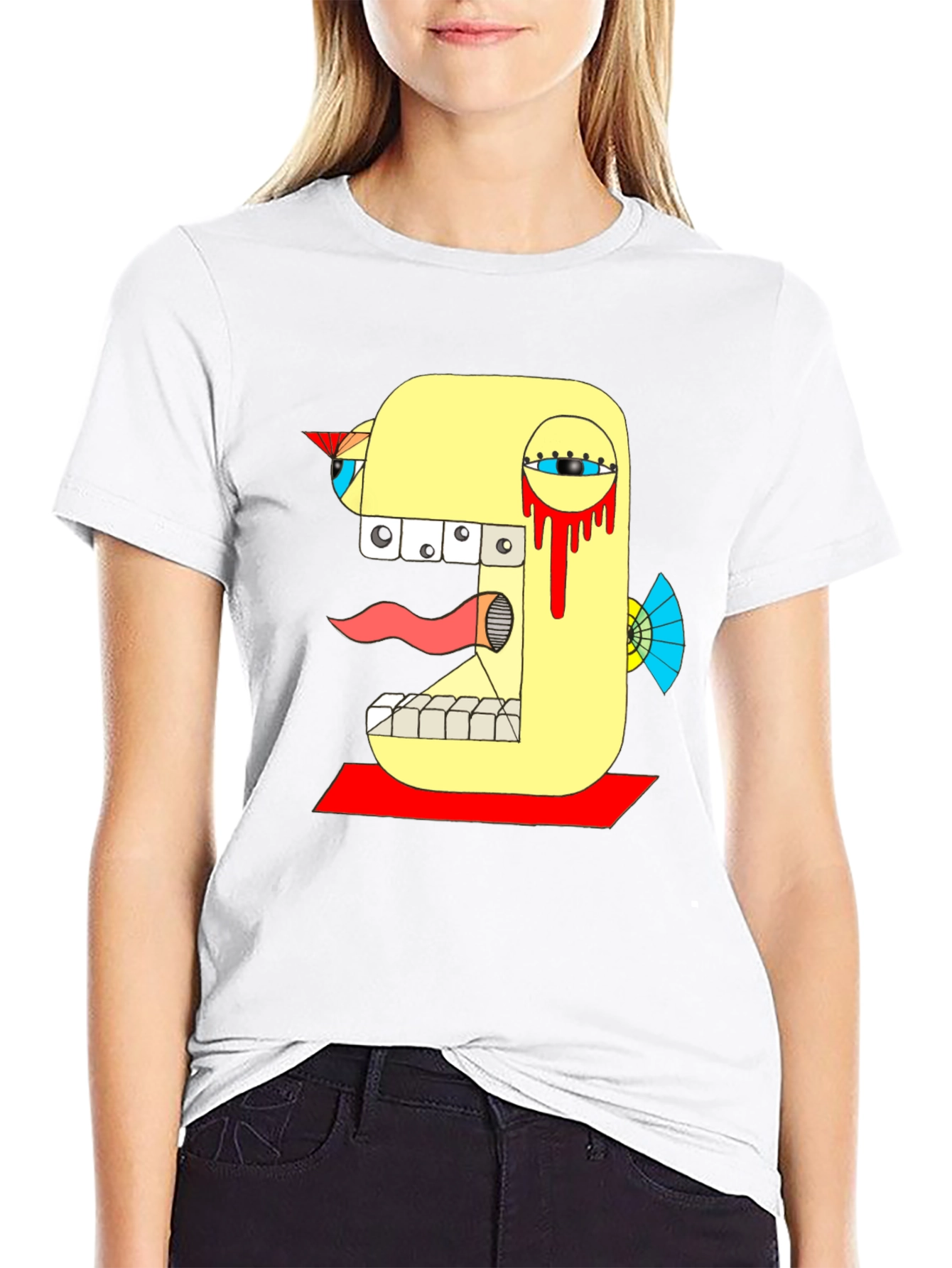 Abstract Graphic Tee - Bold Design Black T-Shirt