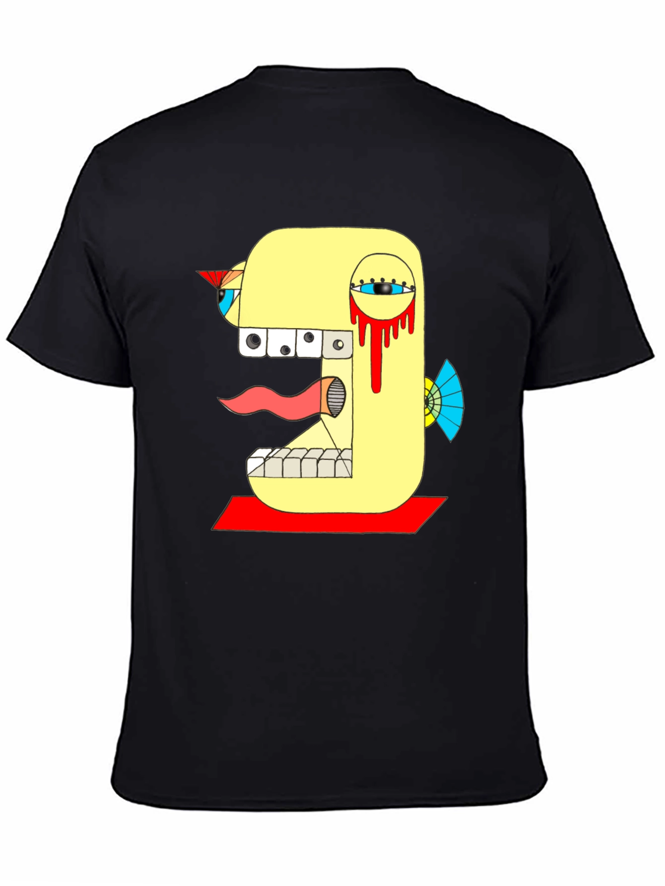 Abstract Graphic Tee - Bold Design Black T-Shirt