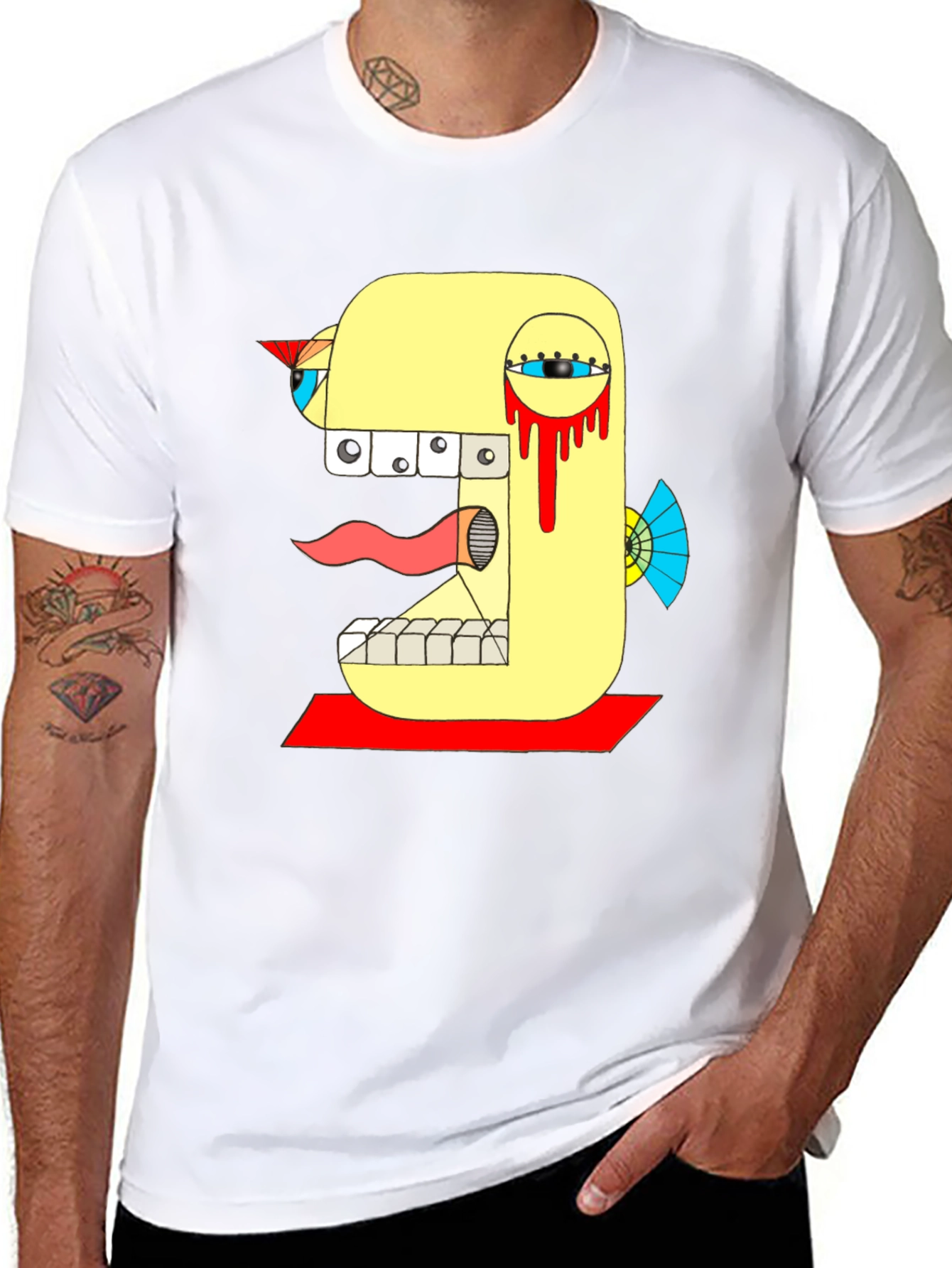 Abstract Graphic Tee - Bold Design Black T-Shirt