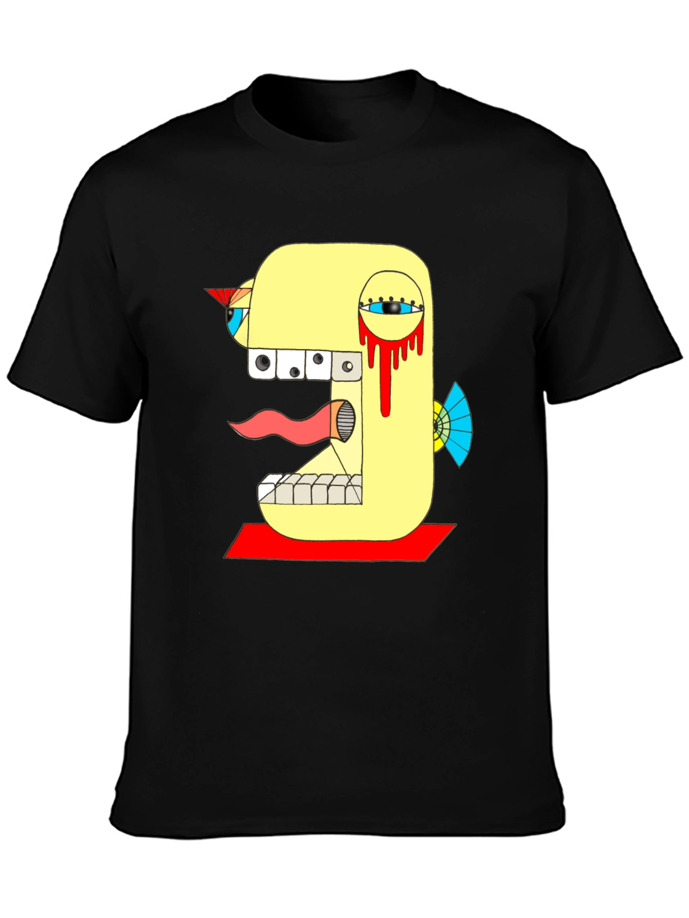 Abstract Graphic Tee - Bold Design Black T-Shirt