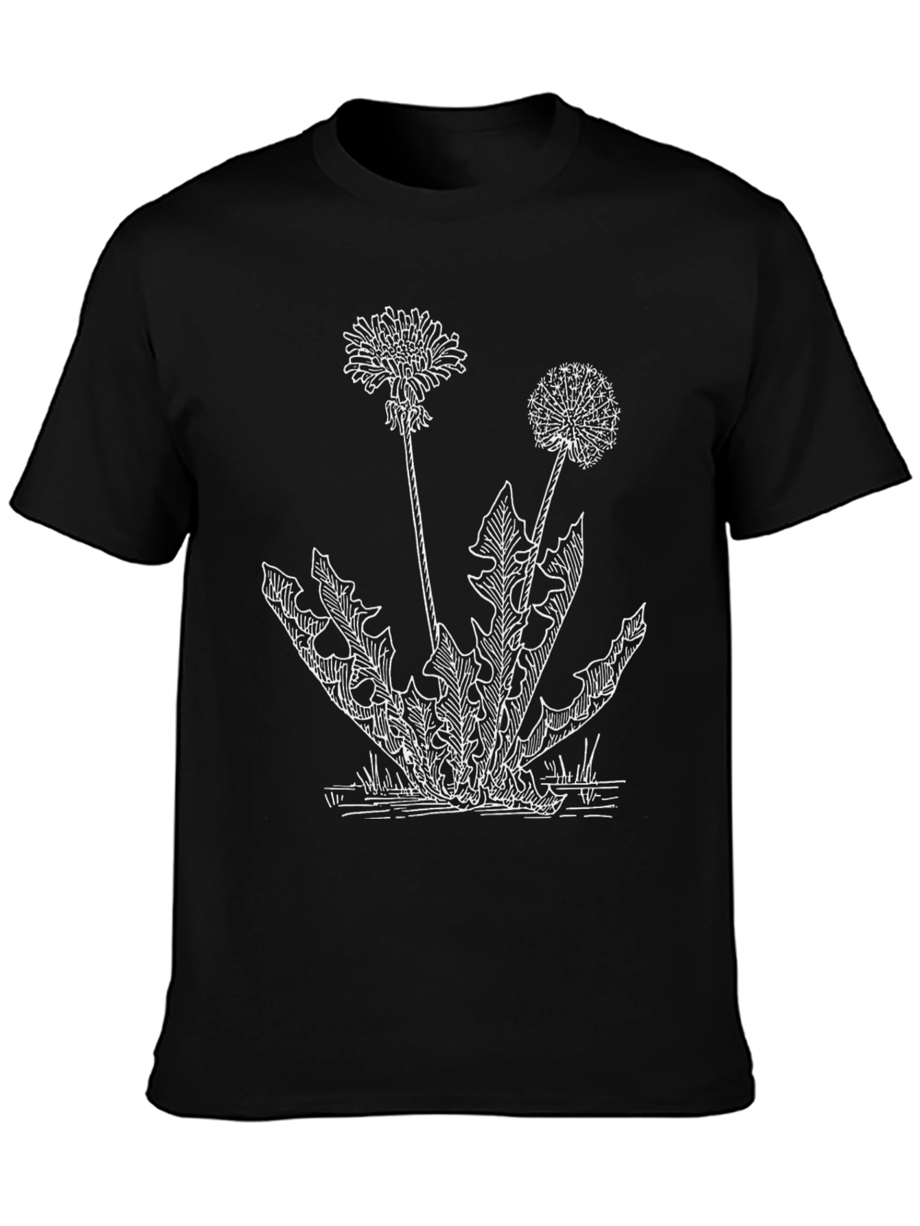 Dandelion Sketch Tee - Botanical Graphic Print Shirt