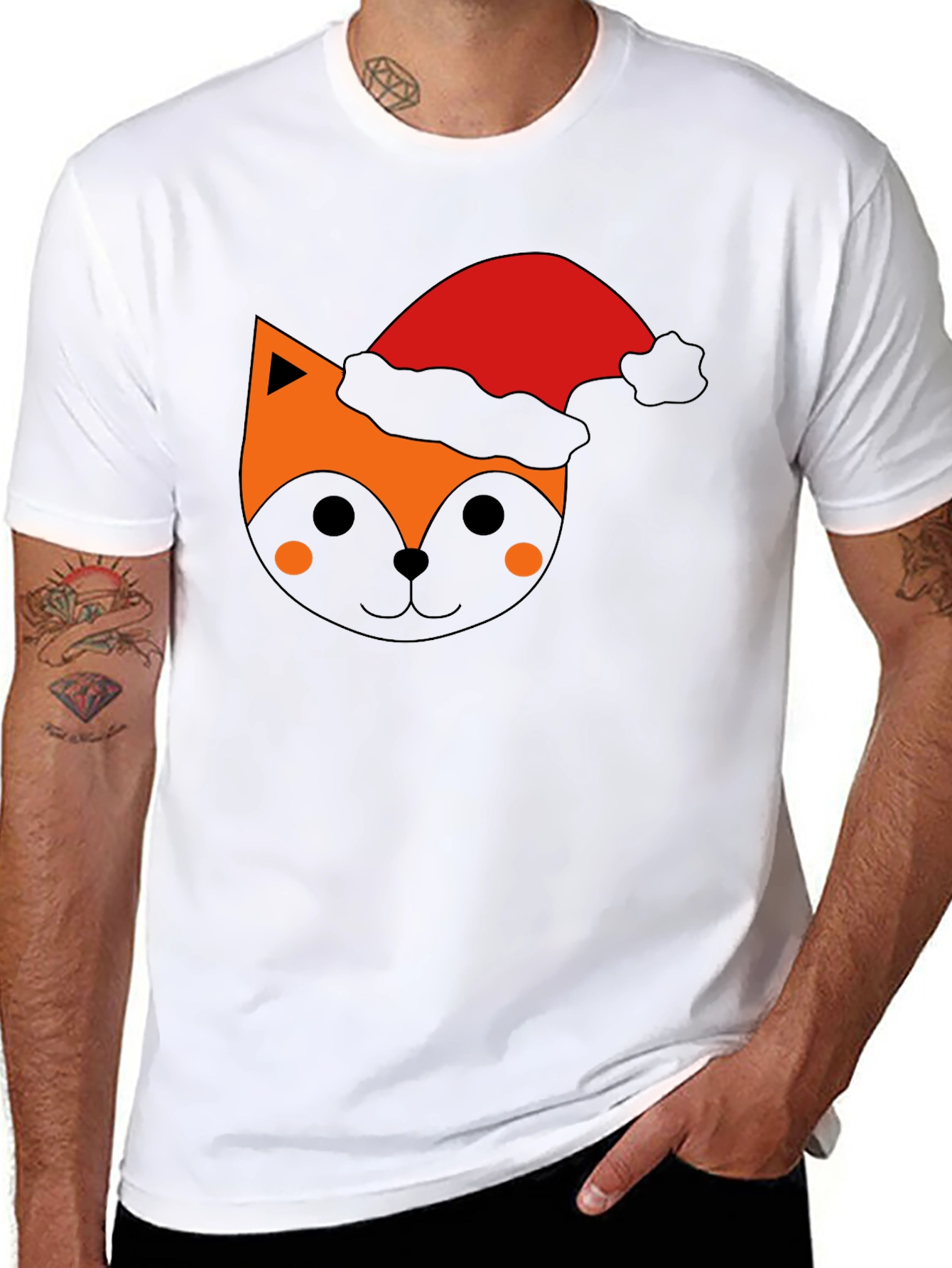 Festive Fox Tee - Holiday Graphic T-Shirt