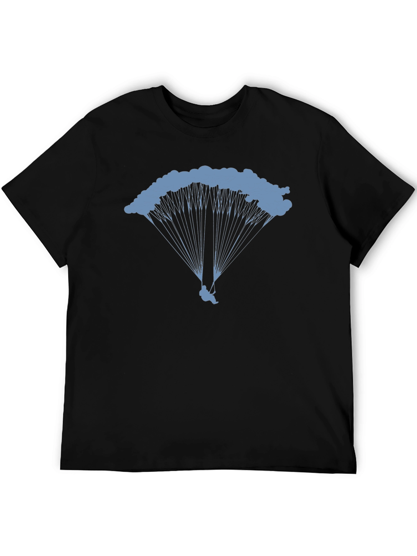 Skydiving Graphic Tee - Black Cotton T-Shirt