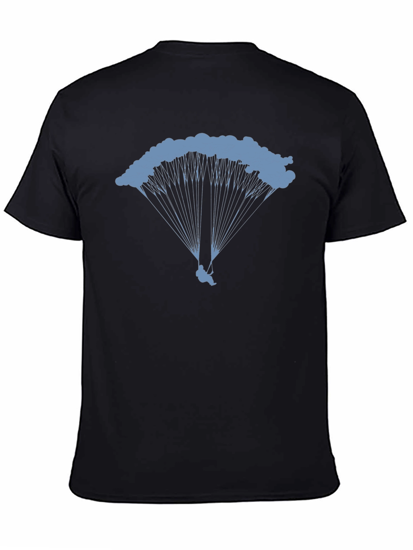 Skydiving Graphic Tee - Black Cotton T-Shirt