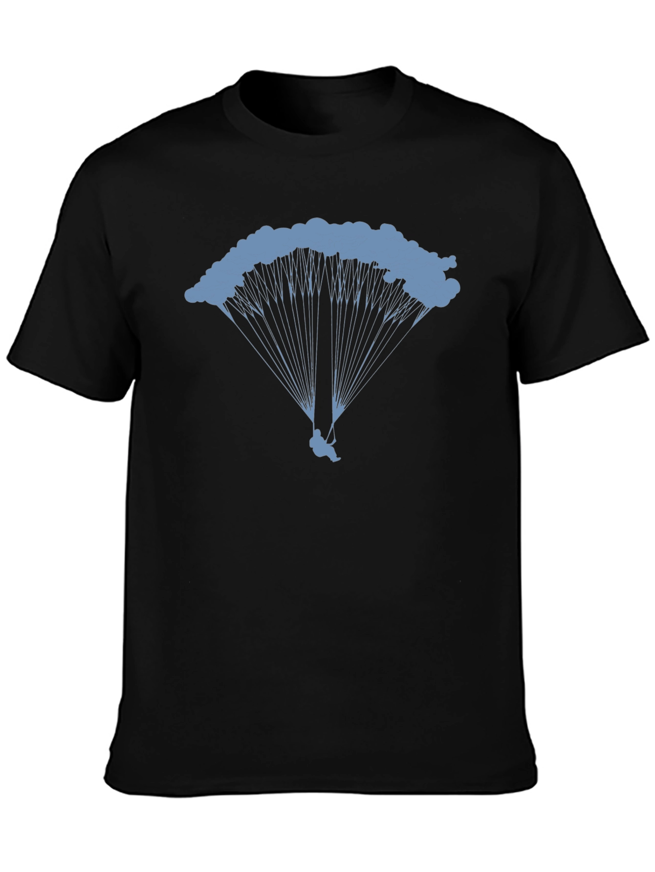Skydiving Graphic Tee - Black Cotton T-Shirt