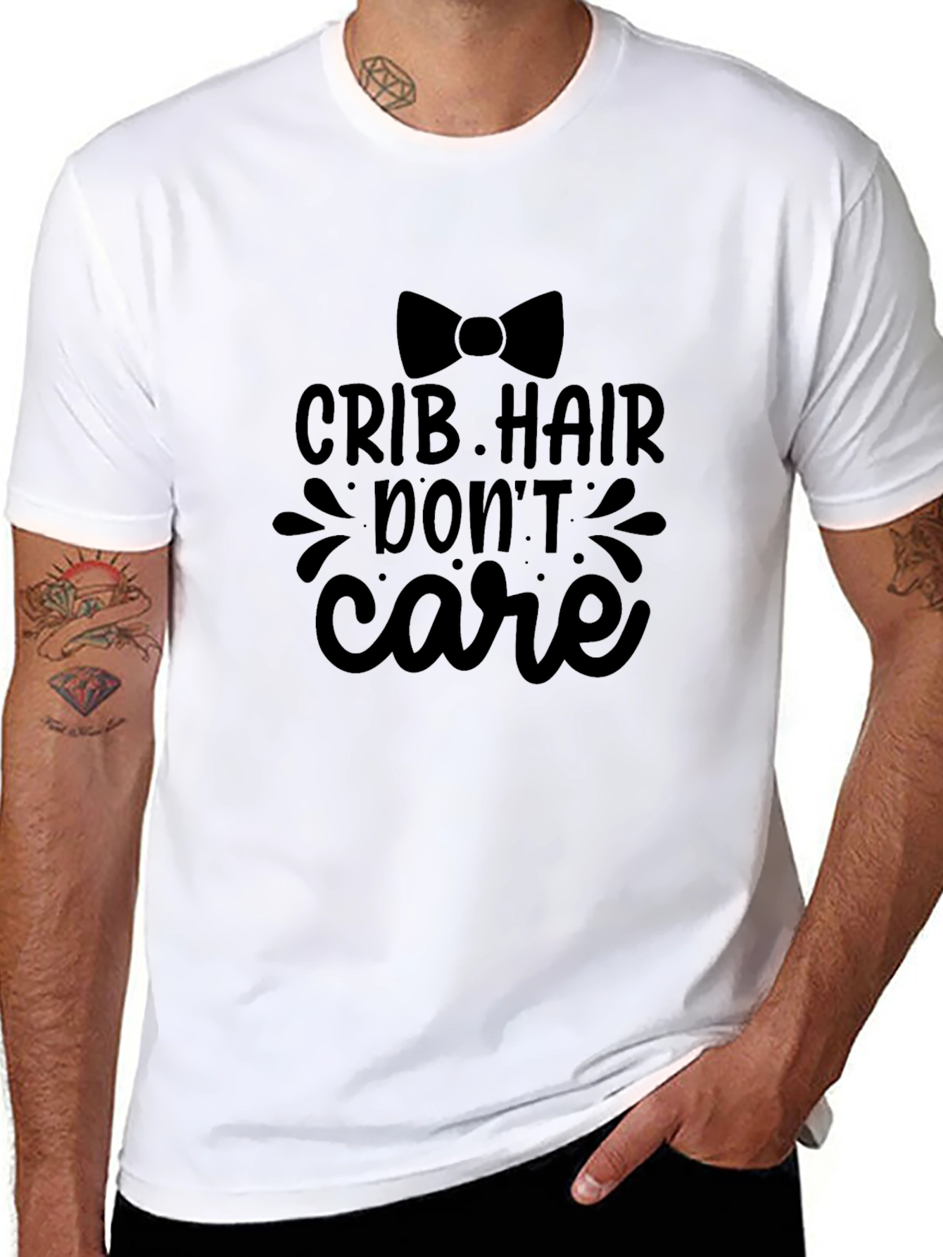 Crib Hair Dont Care Black Graphic Tee