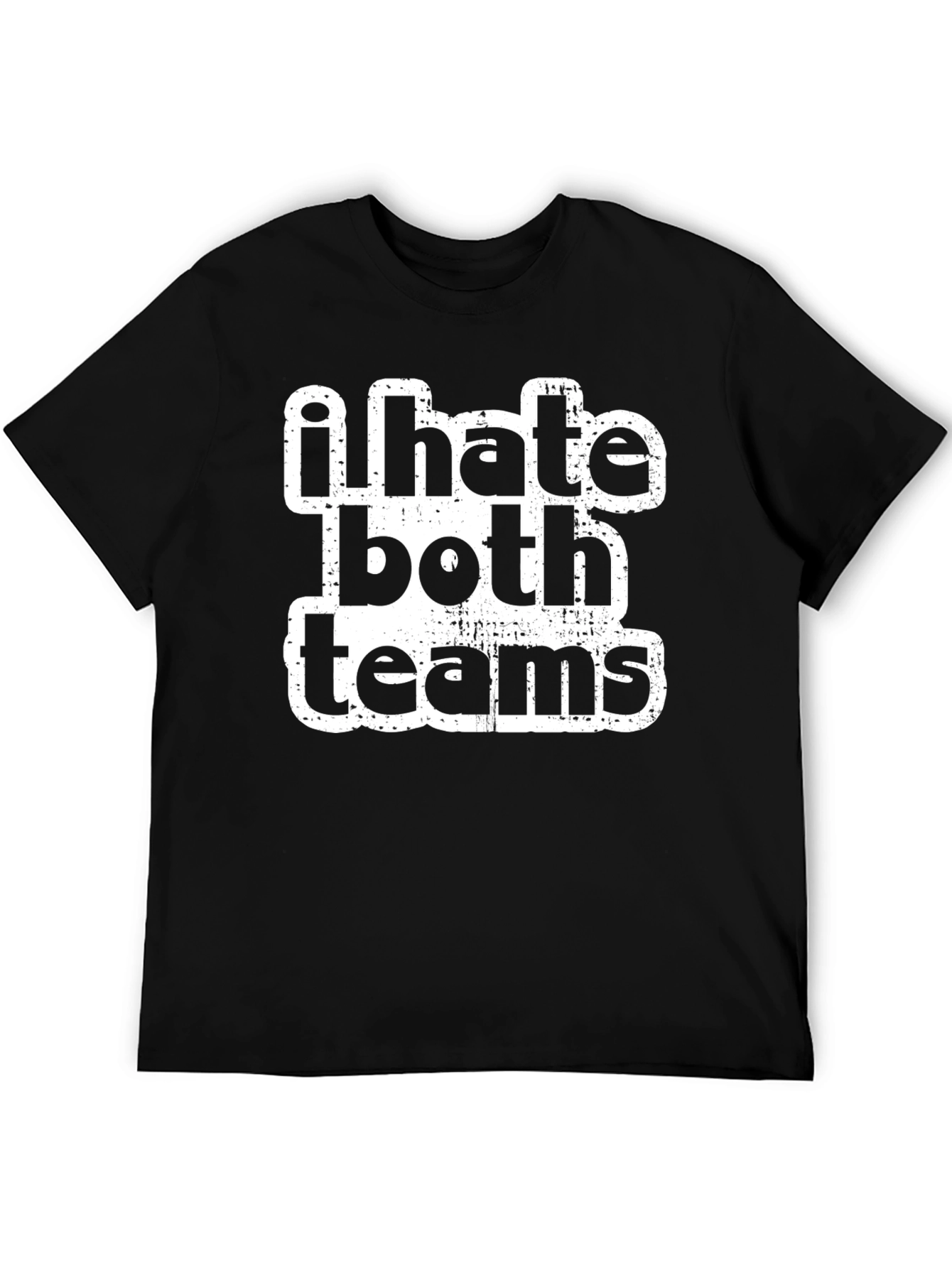 I Hate Both Teams Black Graphic T-Shirt