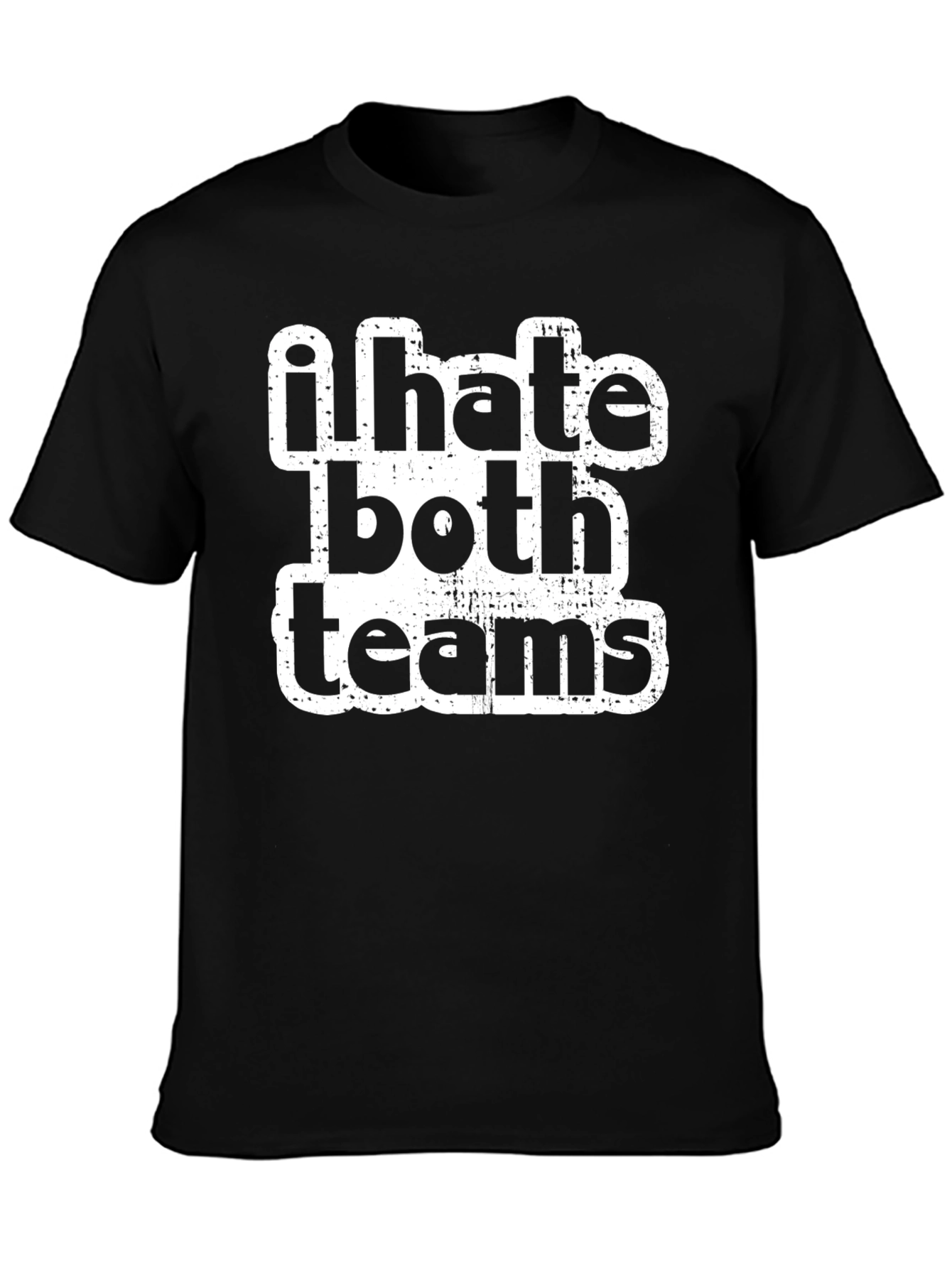 I Hate Both Teams Black Graphic T-Shirt