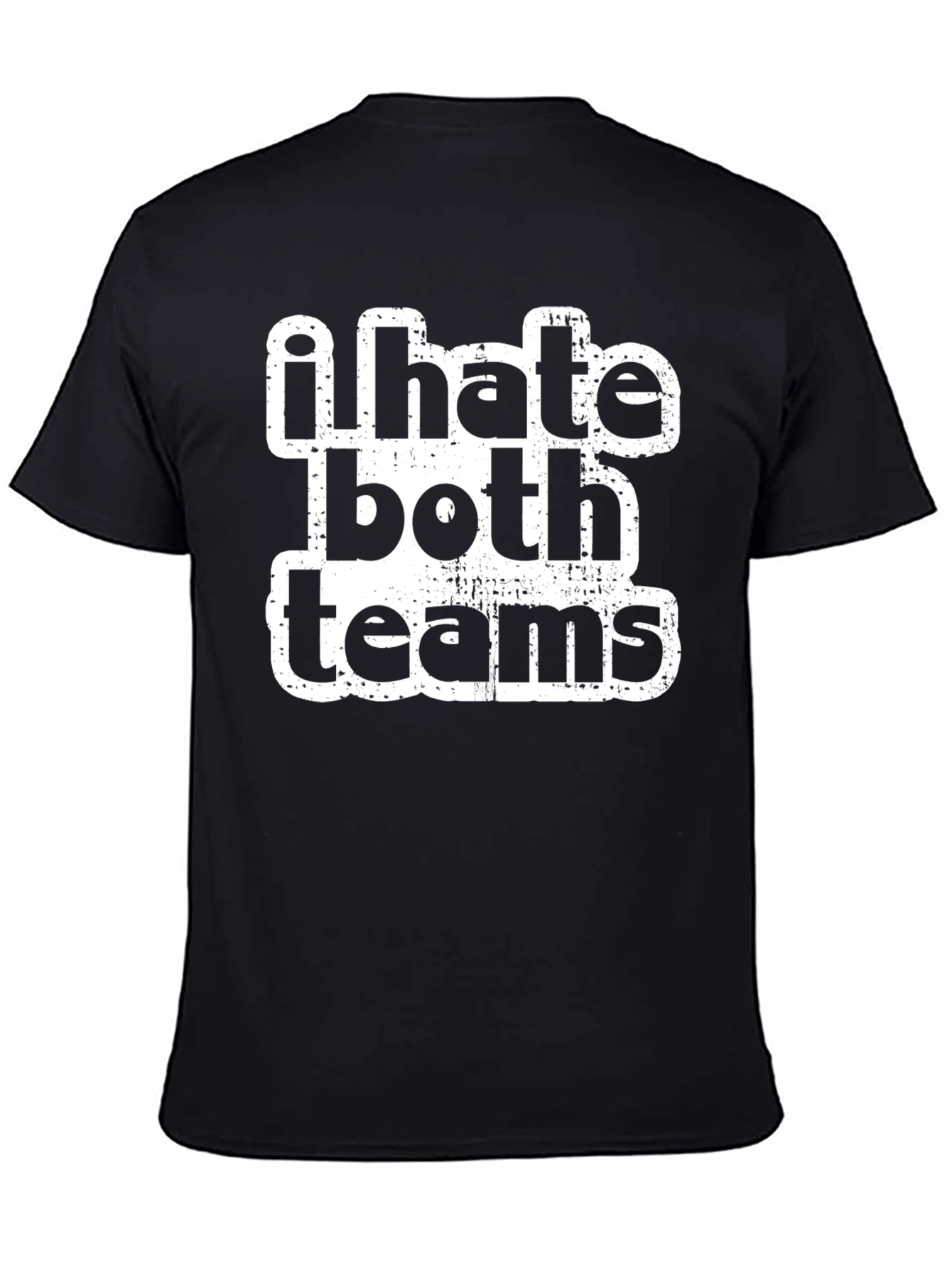 I Hate Both Teams Black Graphic T-Shirt