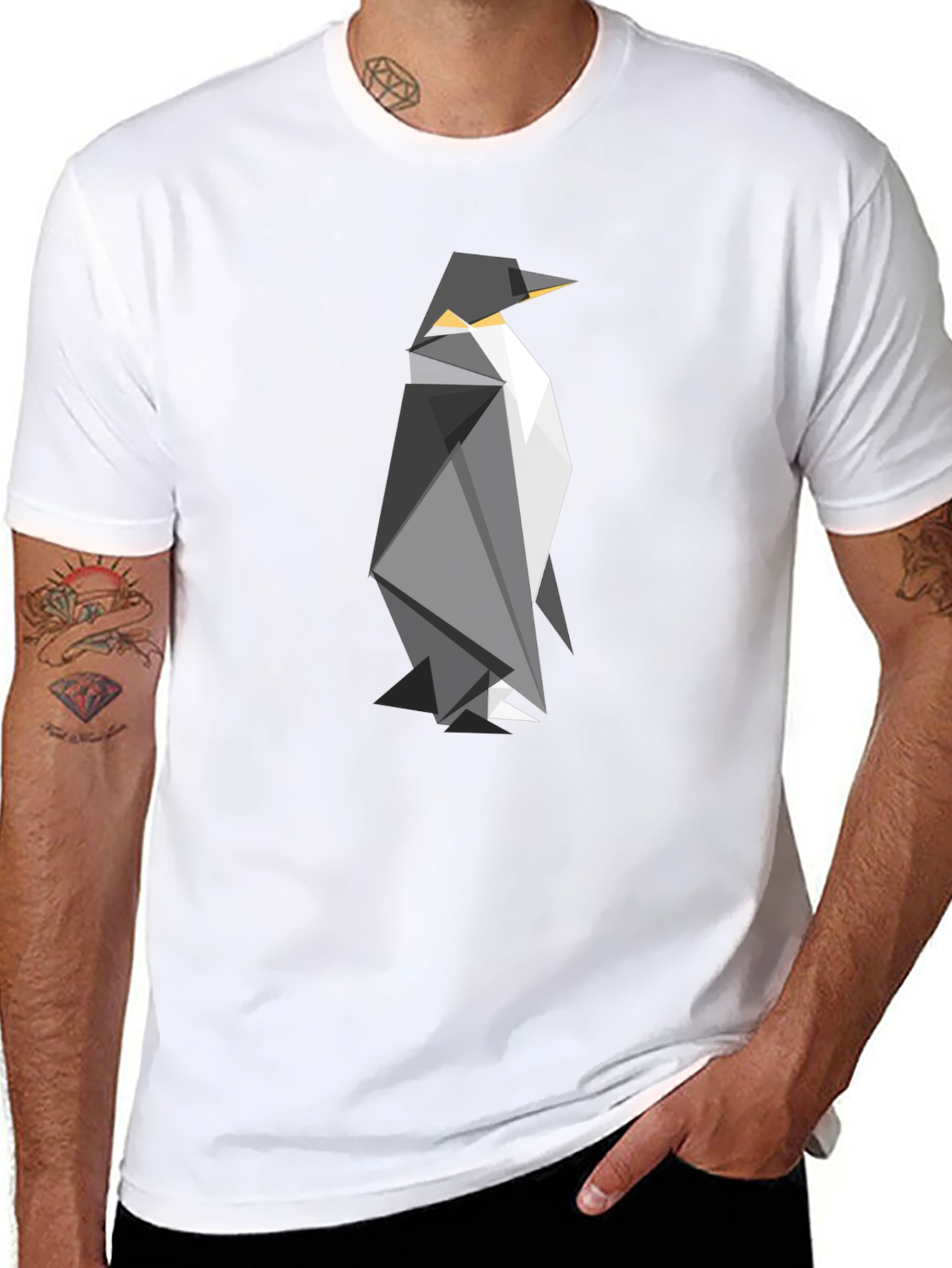 Geometric Penguin Graphic T-Shirt