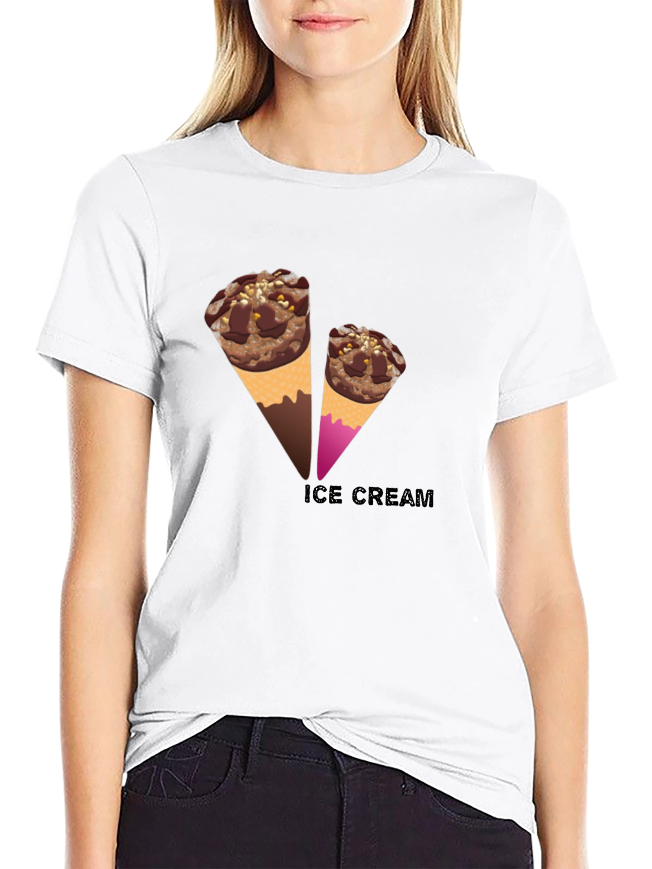Ice Cream Graphic Black Tee