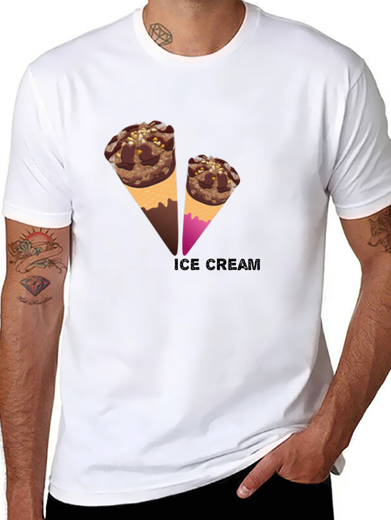 Ice Cream Graphic Black Tee
