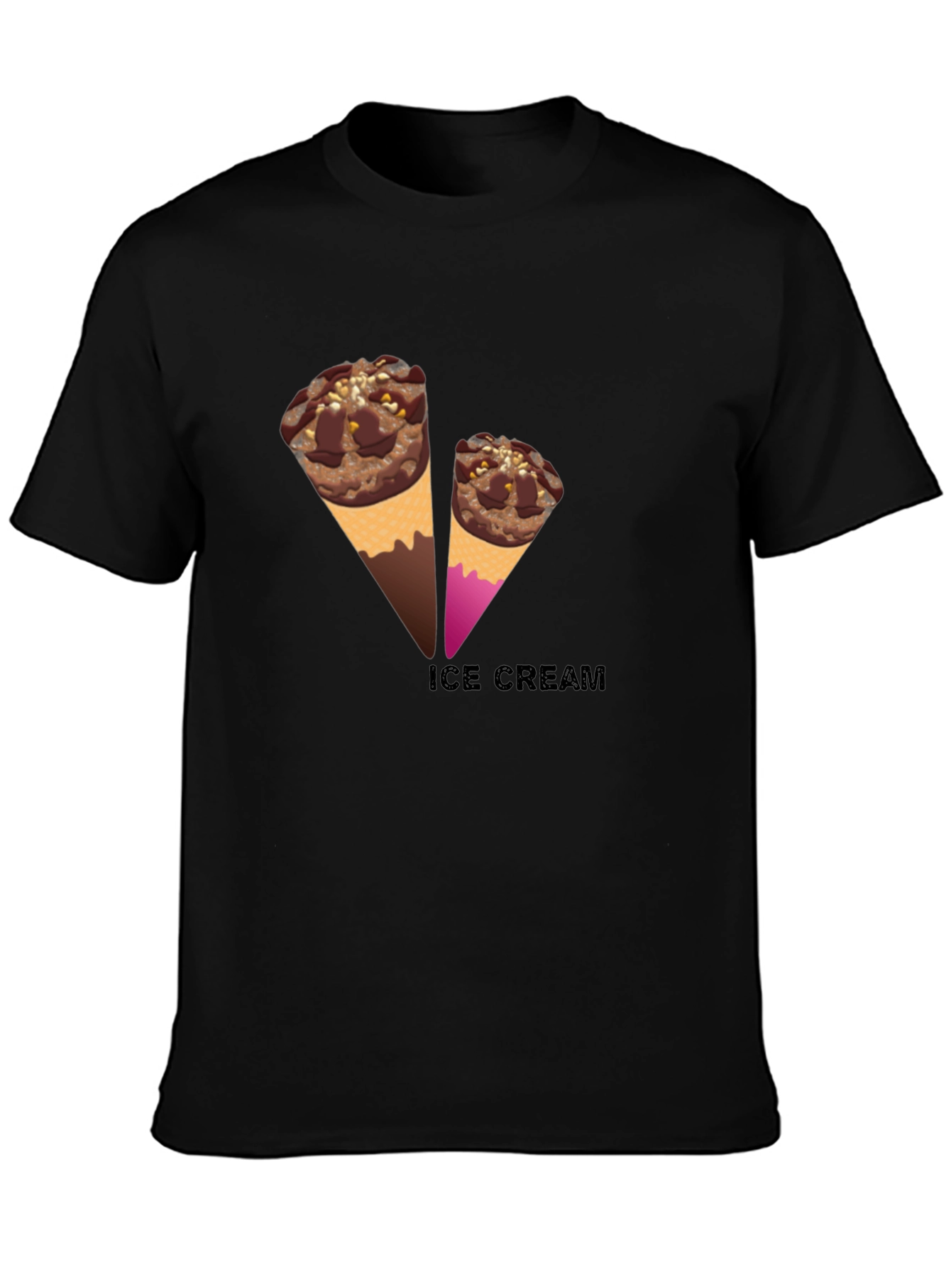 Ice Cream Graphic Black Tee