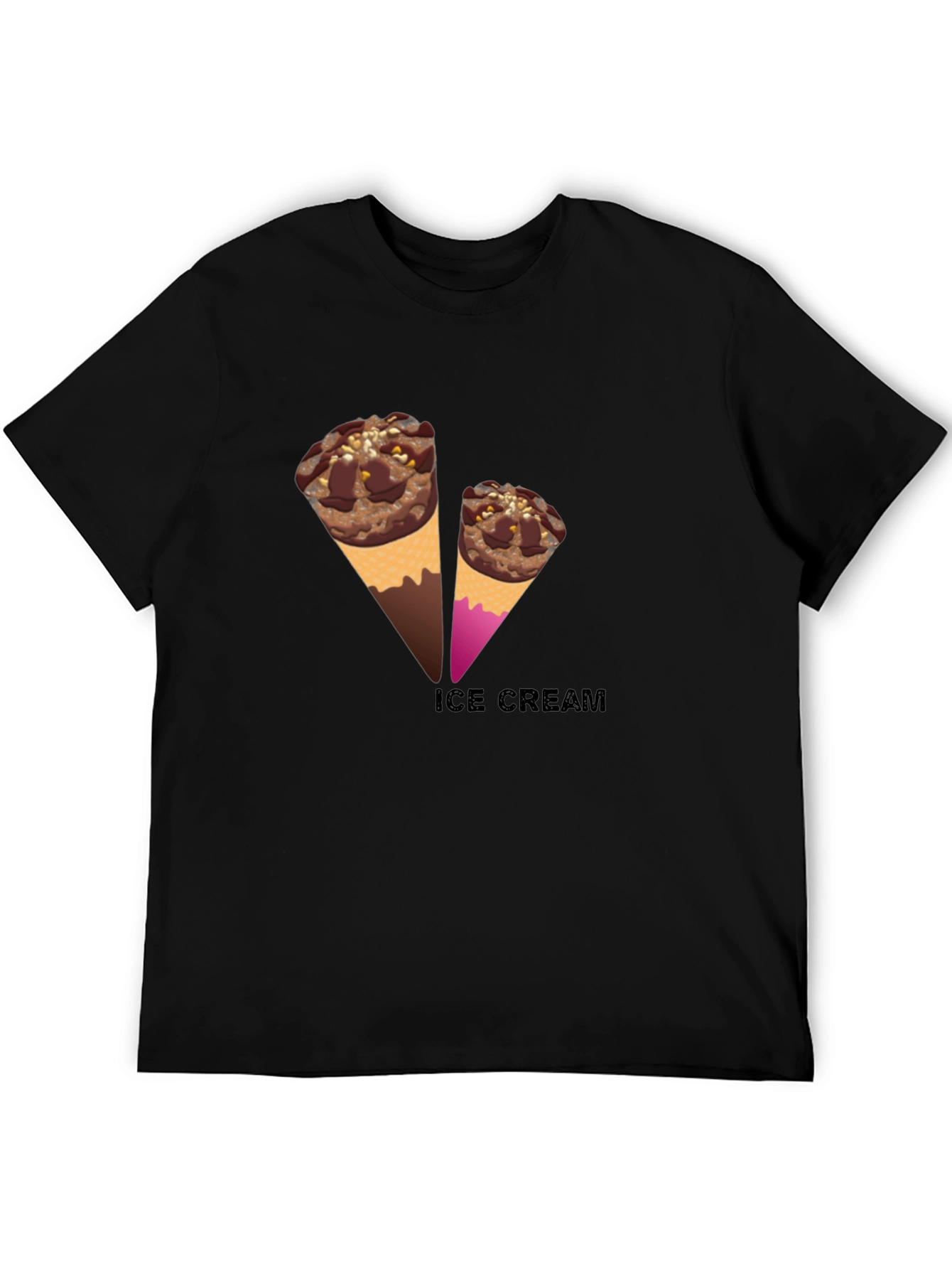 Ice Cream Graphic Black Tee