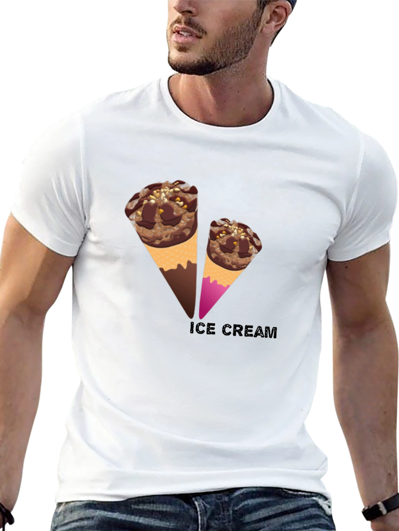 Ice Cream Graphic Black Tee