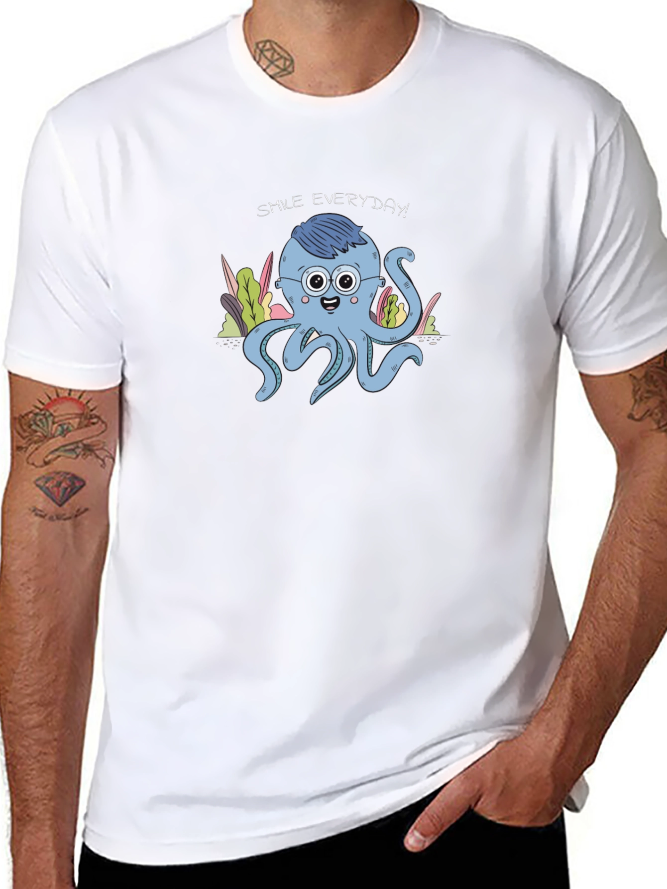 Smile Everyday Octopus Graphic Tee - Unisex