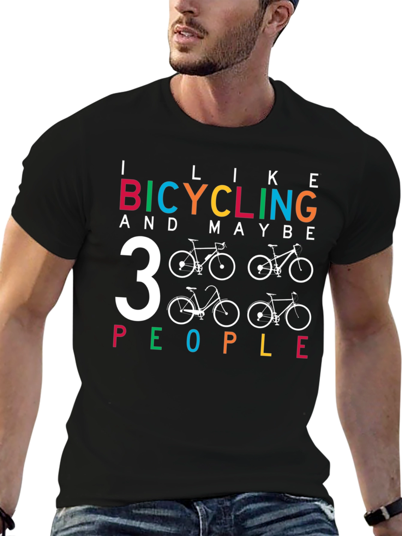 I Like Bicycling and Maybe 3 People Graphic Tee