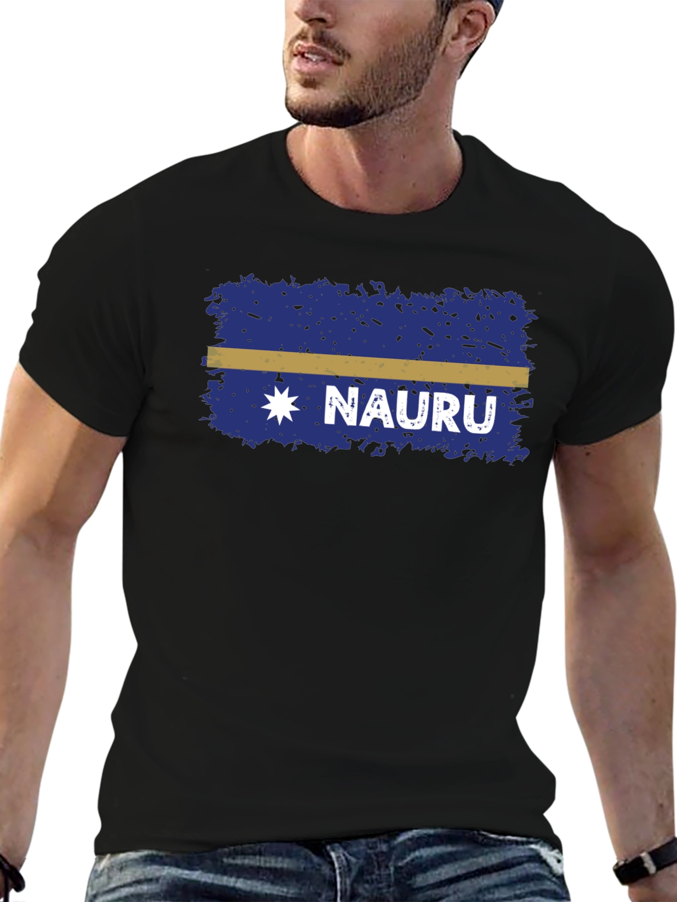 Nauru Flag T-Shirt - Distressed Design